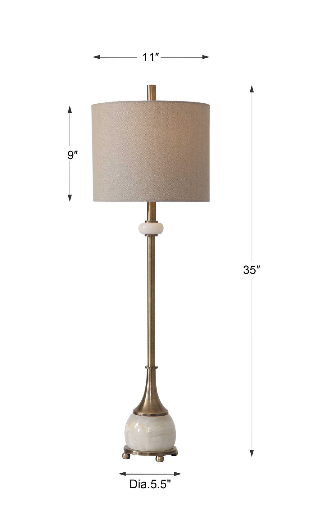 Natania Plated Brass Buffet Lamp