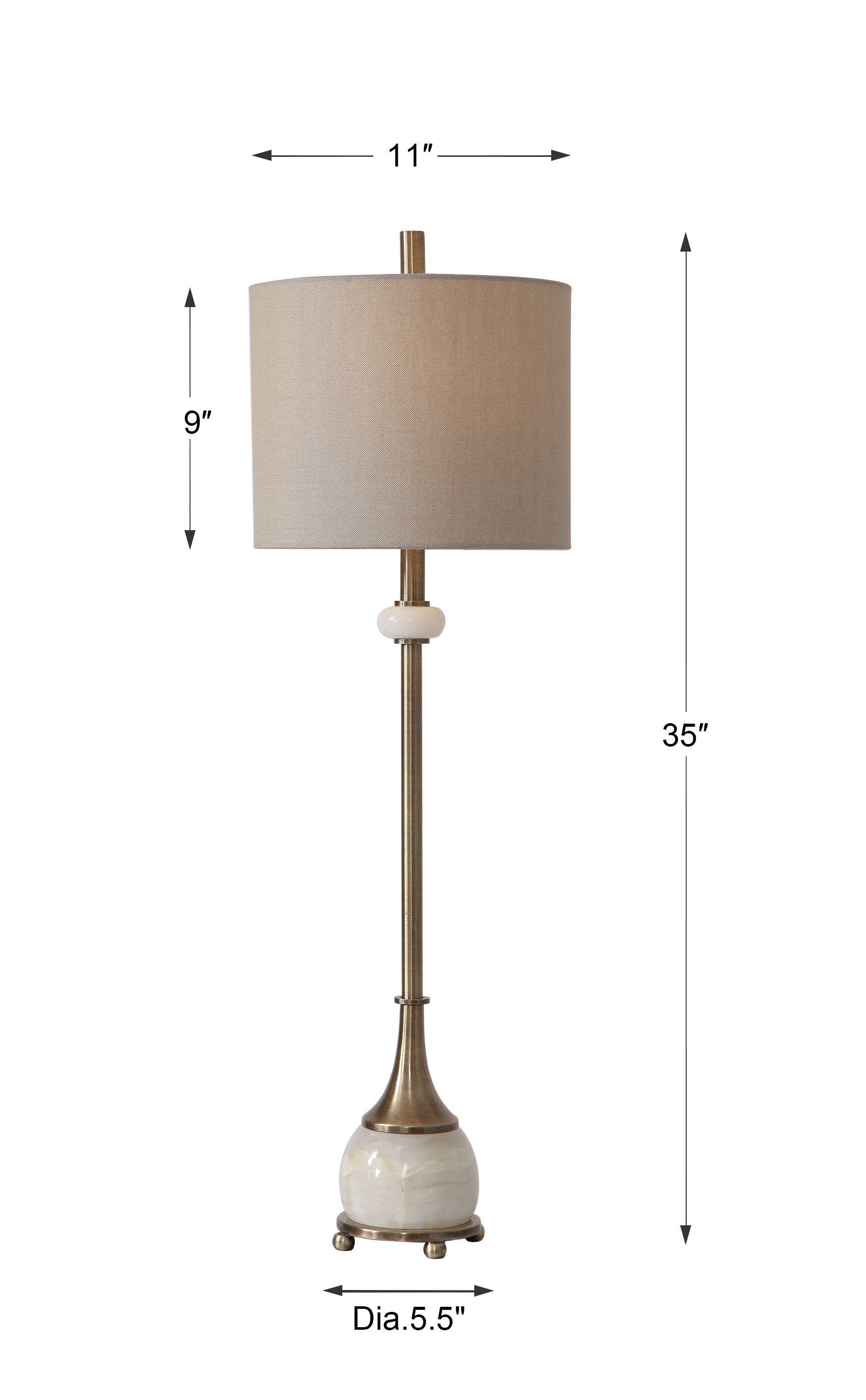 Natania Plated Brass Buffet Lamp