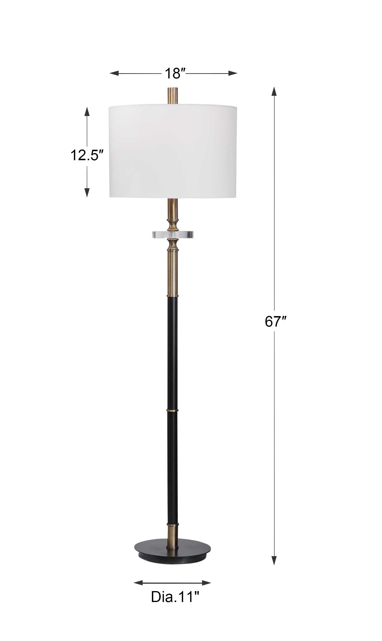 Maud Aged Black Floor Lamp