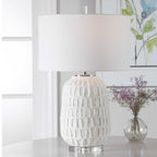 Caelina Textured White Table Lamp