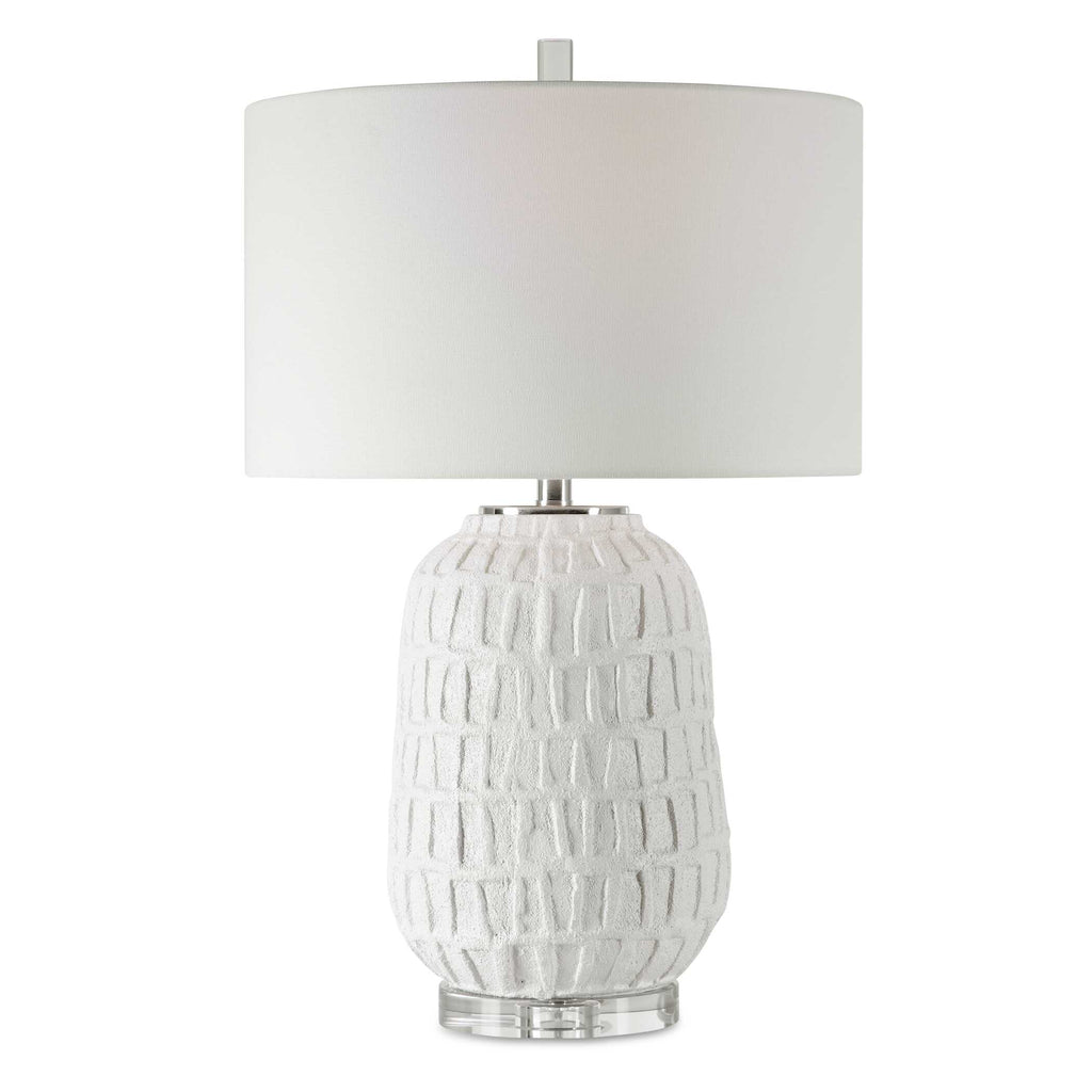 Caelina Textured White Table Lamp