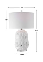 Caelina Textured White Table Lamp
