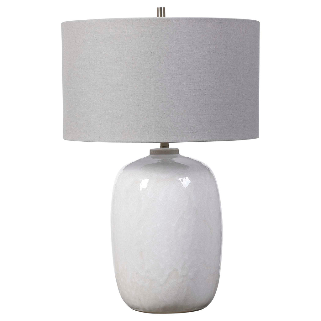 Winterscape White Glaze Table Lamp