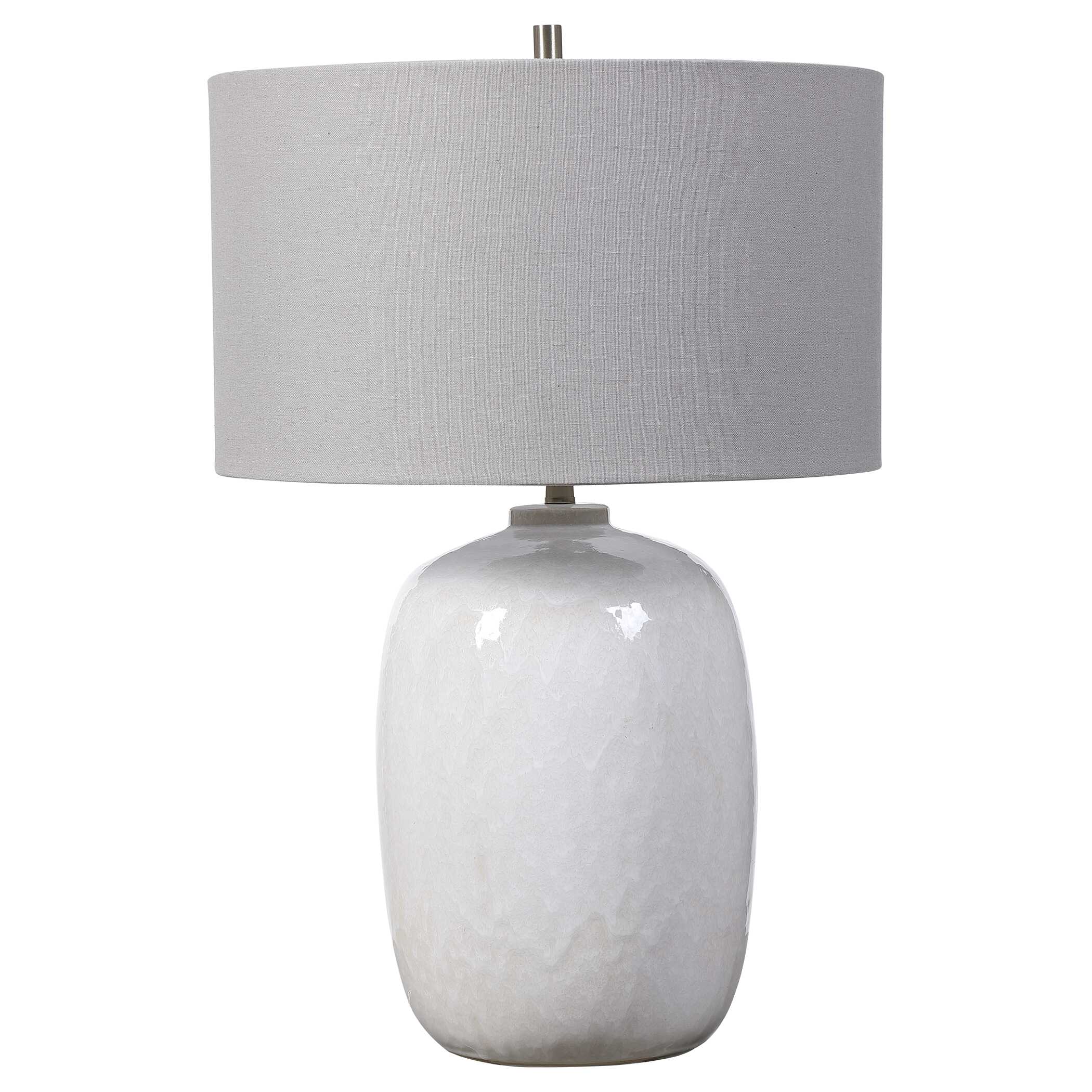 Winterscape White Glaze Table Lamp