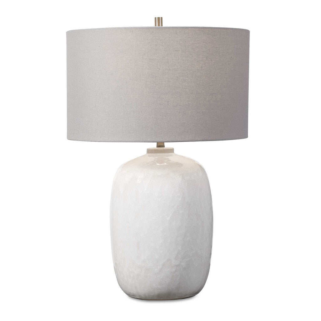 Winterscape White Glaze Table Lamp