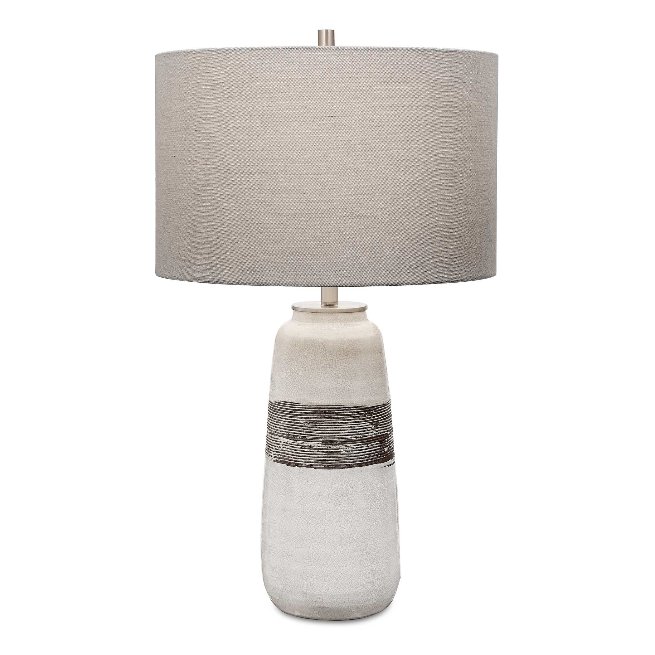 Comanche White Crackle Table Lamp