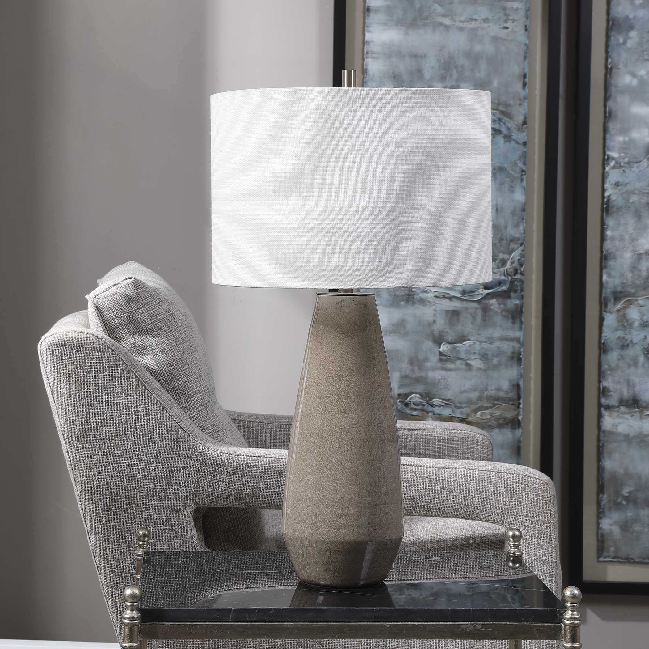 Volterra Taupe-Gray Table Lamp