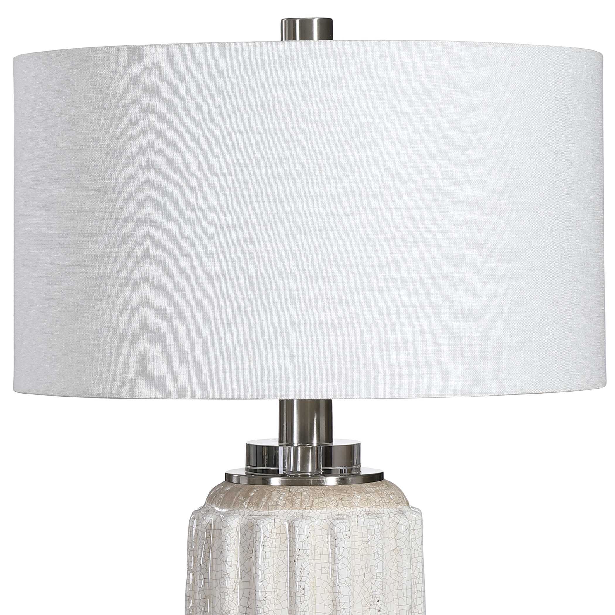 Azariah White Crackle Table Lamp