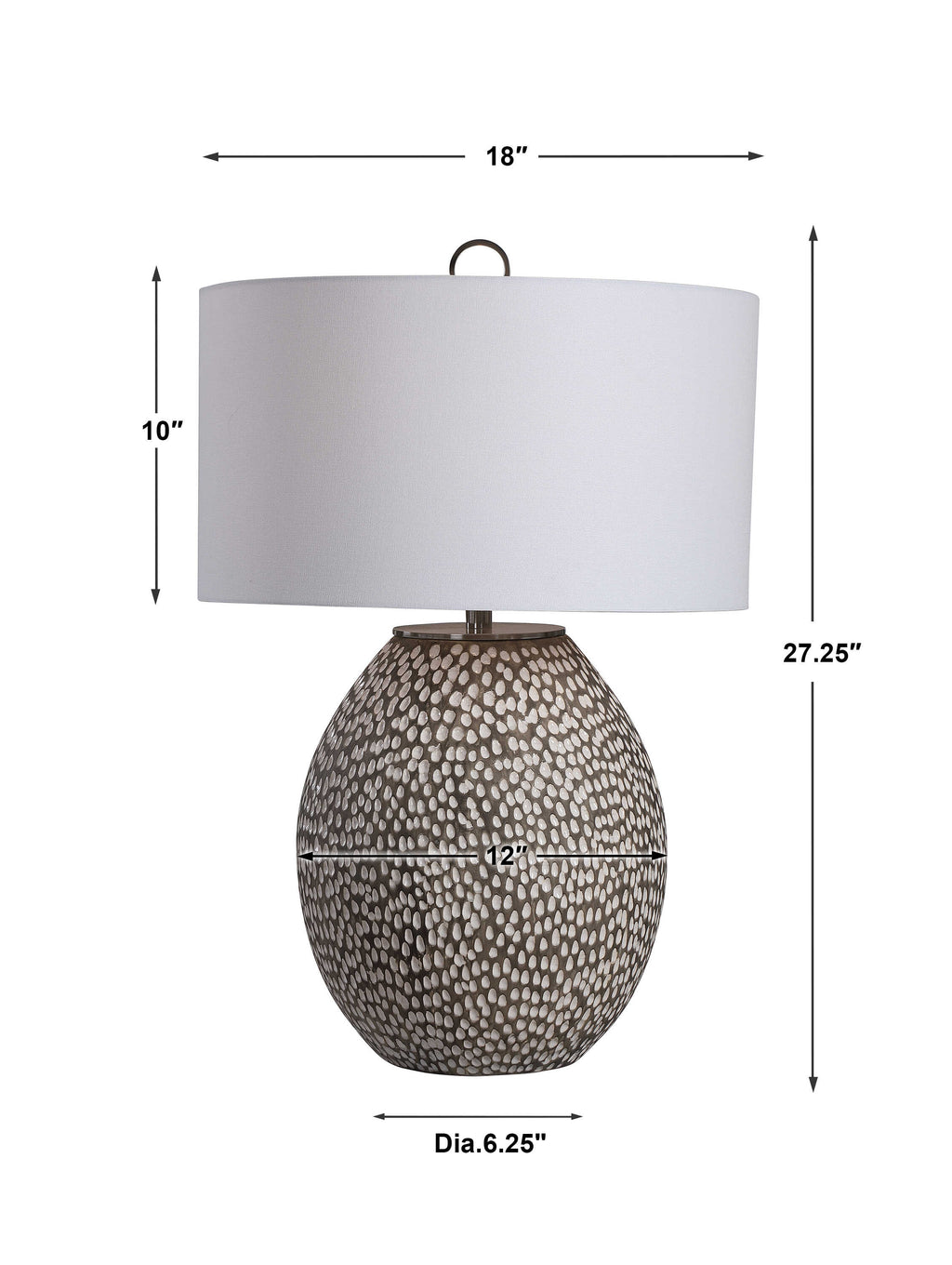 Cyprien Gray White Table Lamp