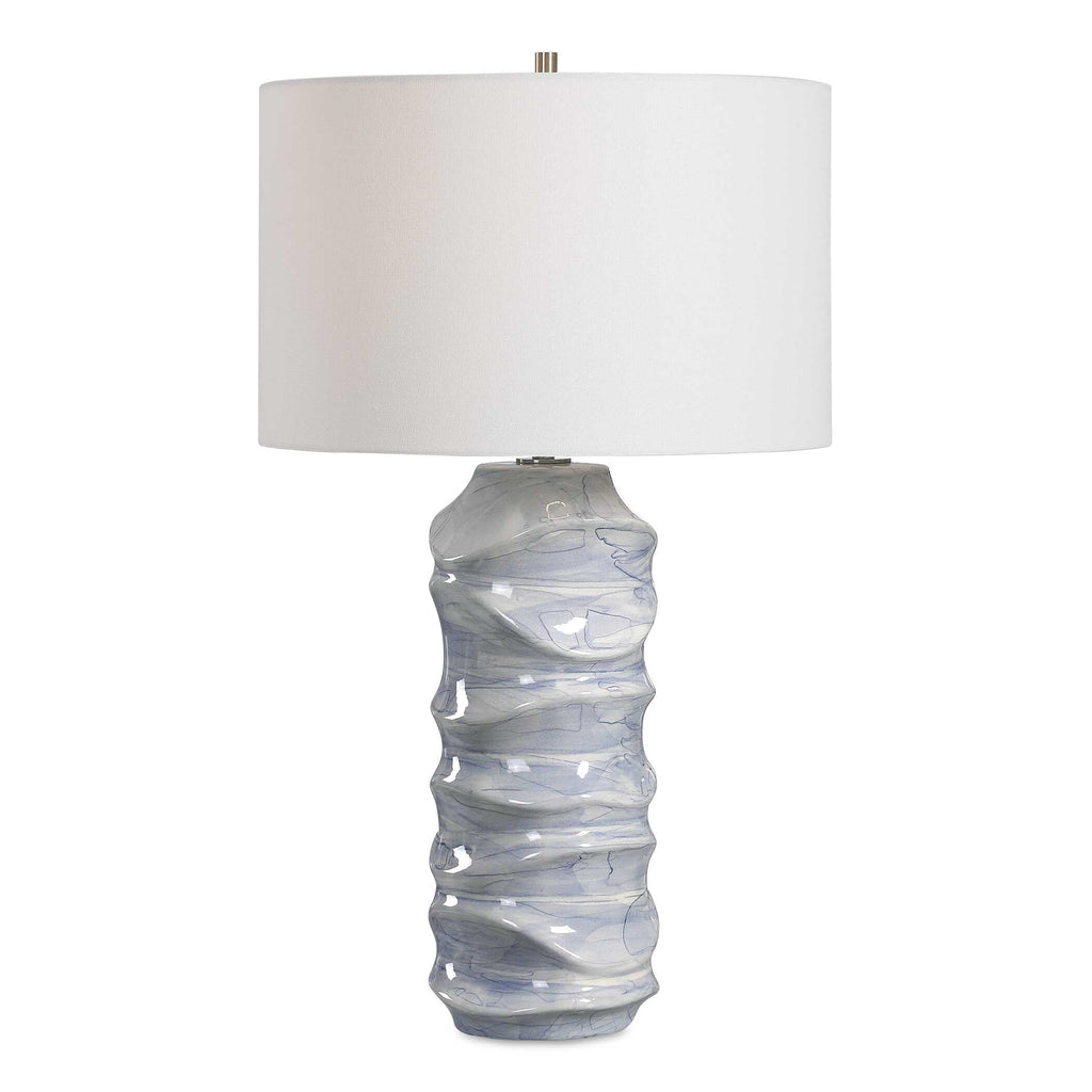 Waves Blue & White Table Lamp