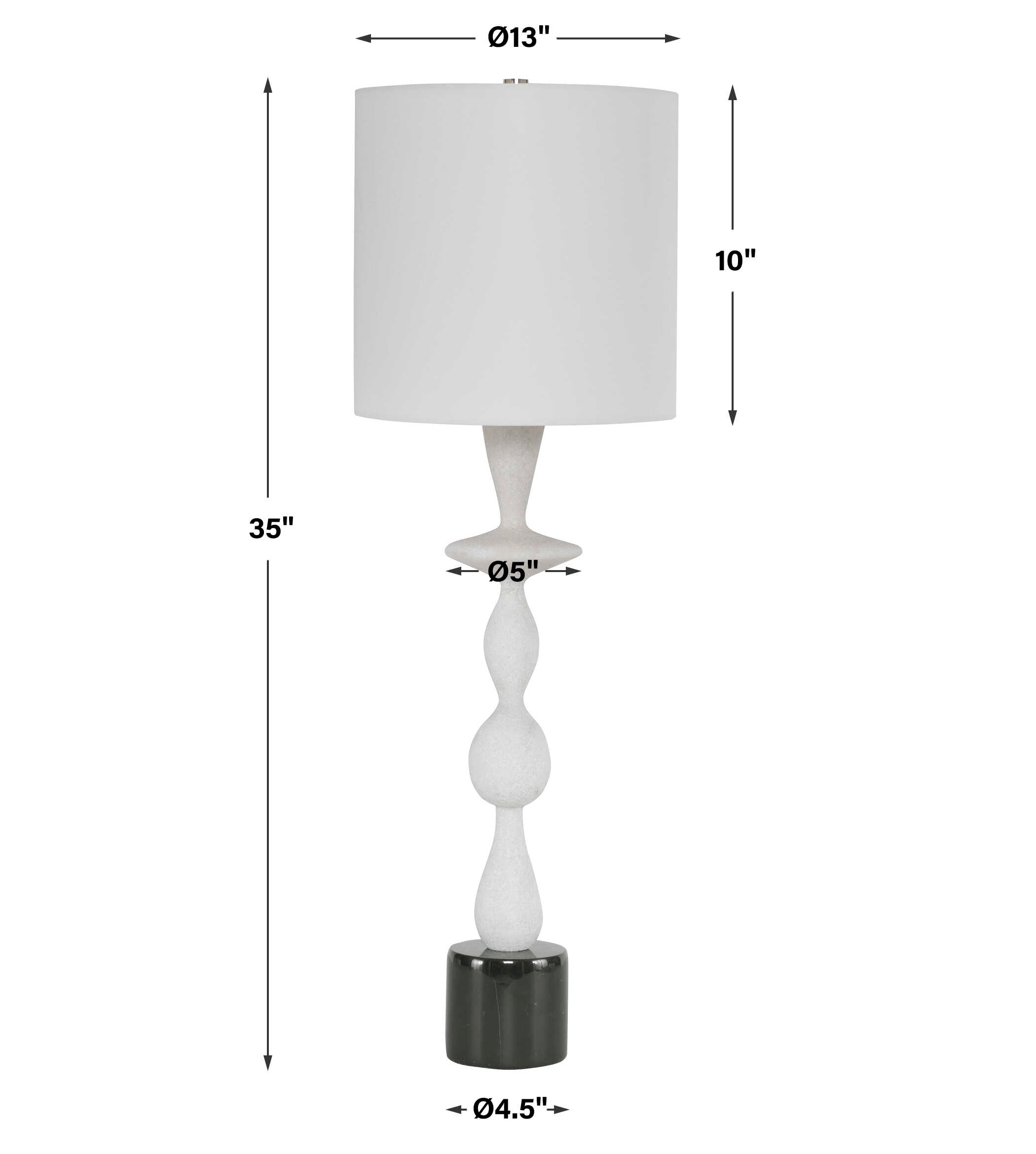 Inverse White Marble Table Lamp