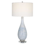 Clariot Ribbed Blue Table Lamp