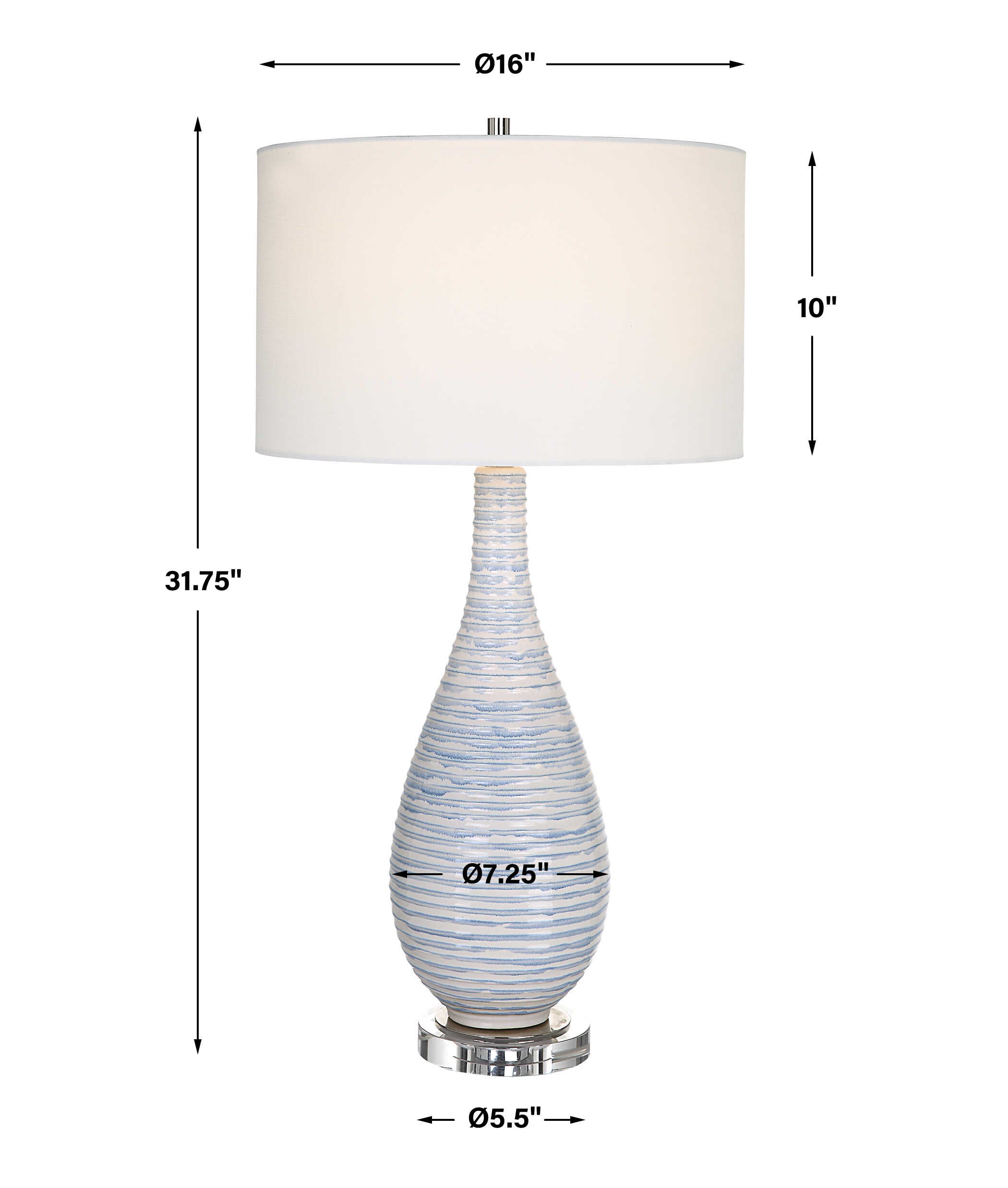Clariot Ribbed Blue Table Lamp