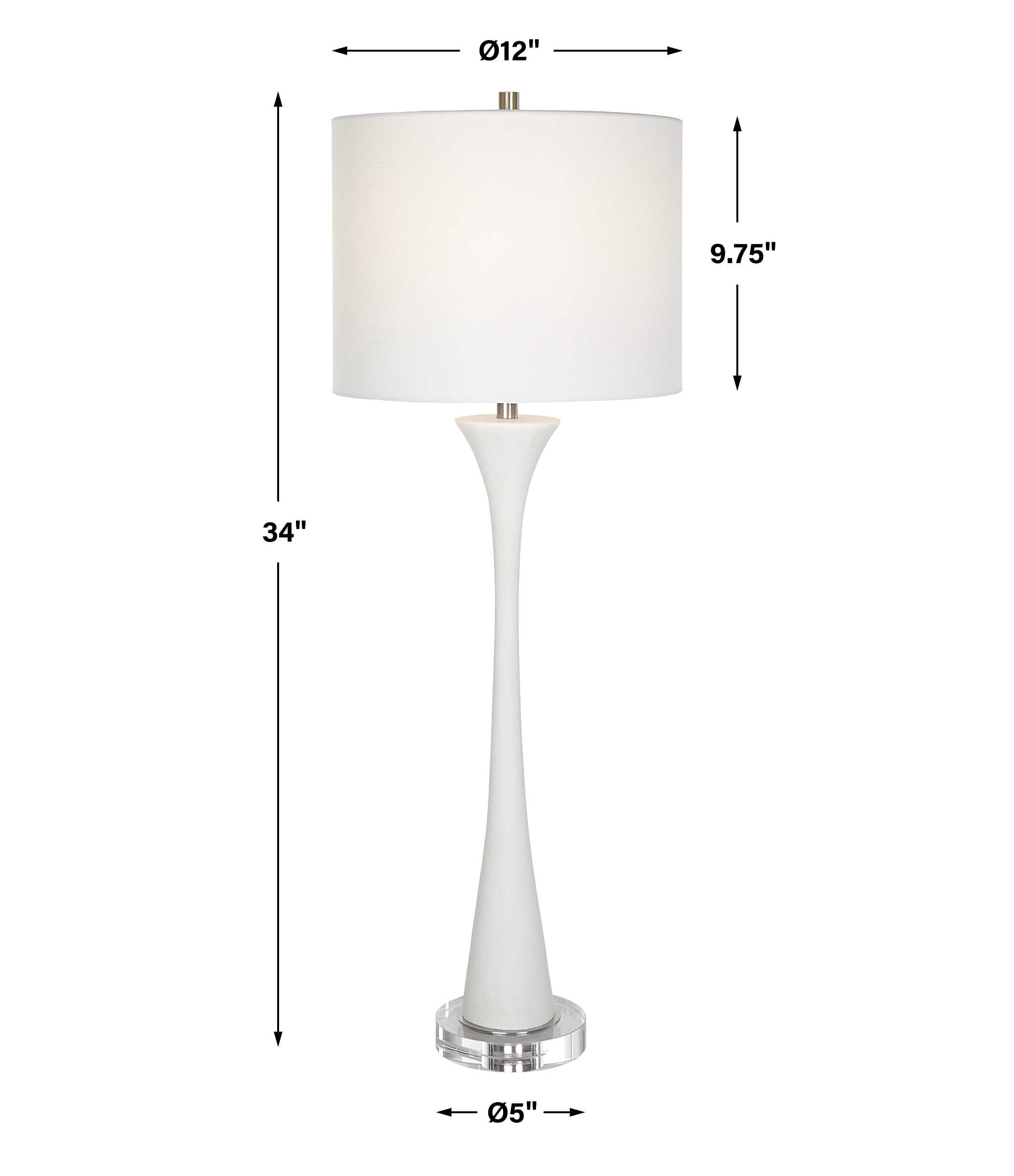 Fountain White Marble Buffet Lamp
