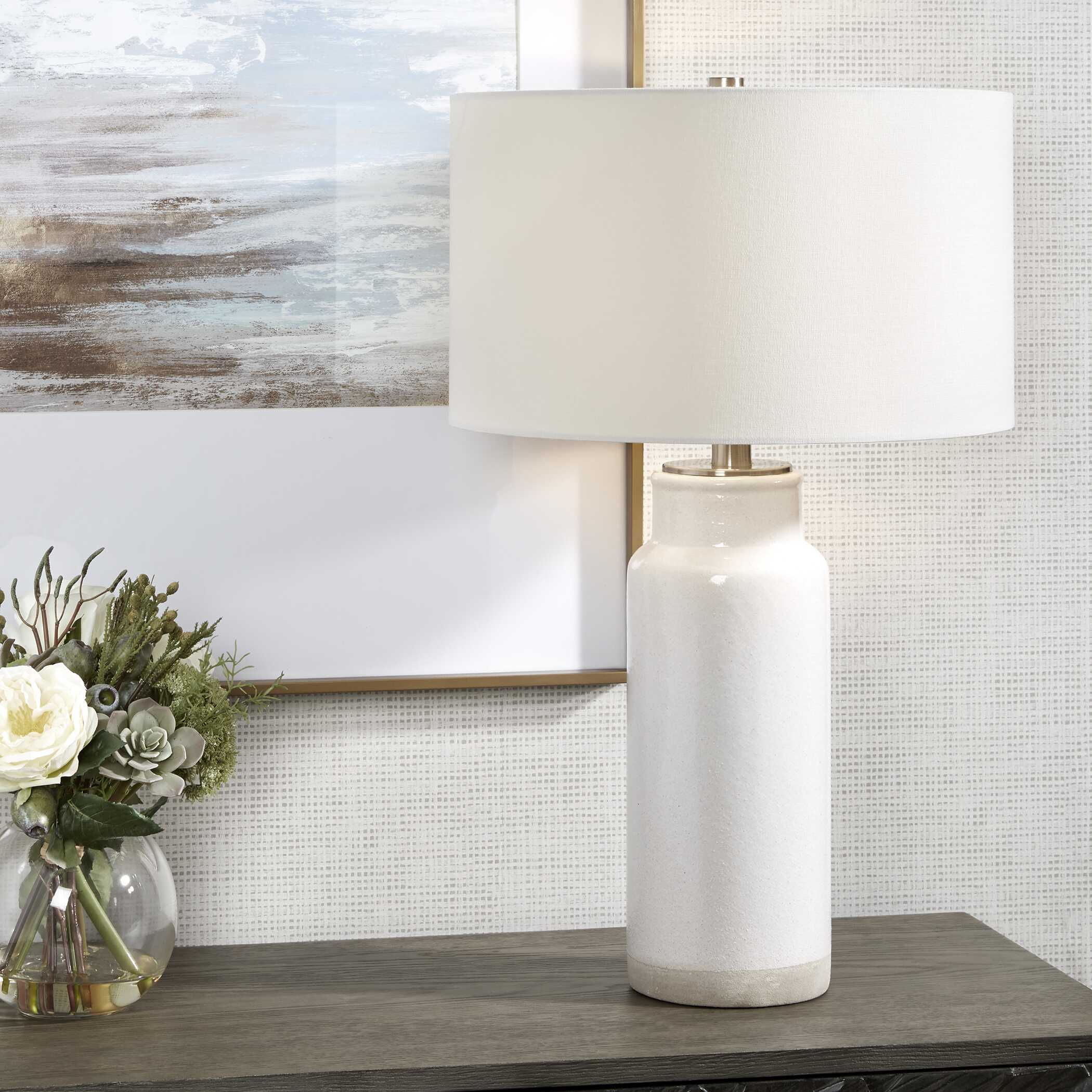 Albany White Farmhouse Table Lamp