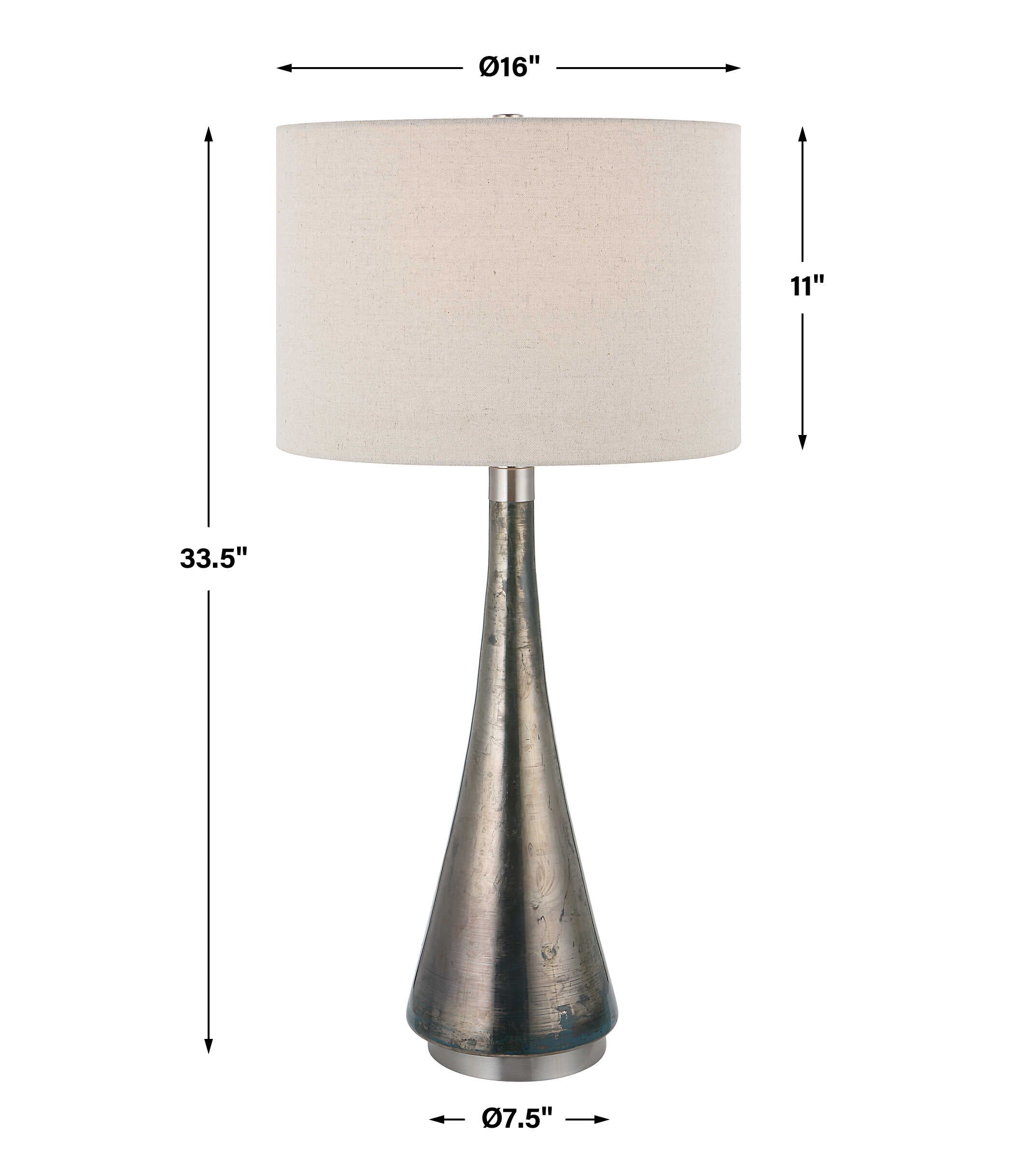 Contour Metallic Glass Table Lamp