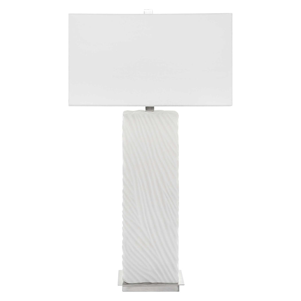Pillar White Marble Table Lamp