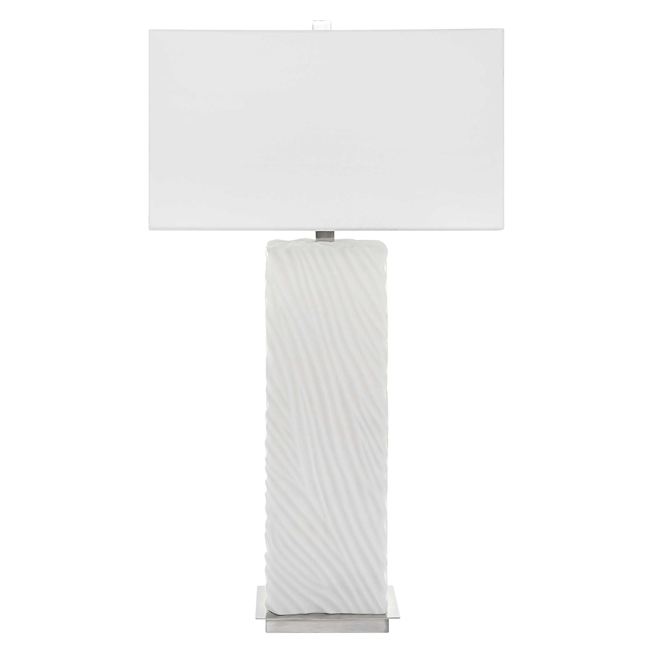 Pillar White Marble Table Lamp