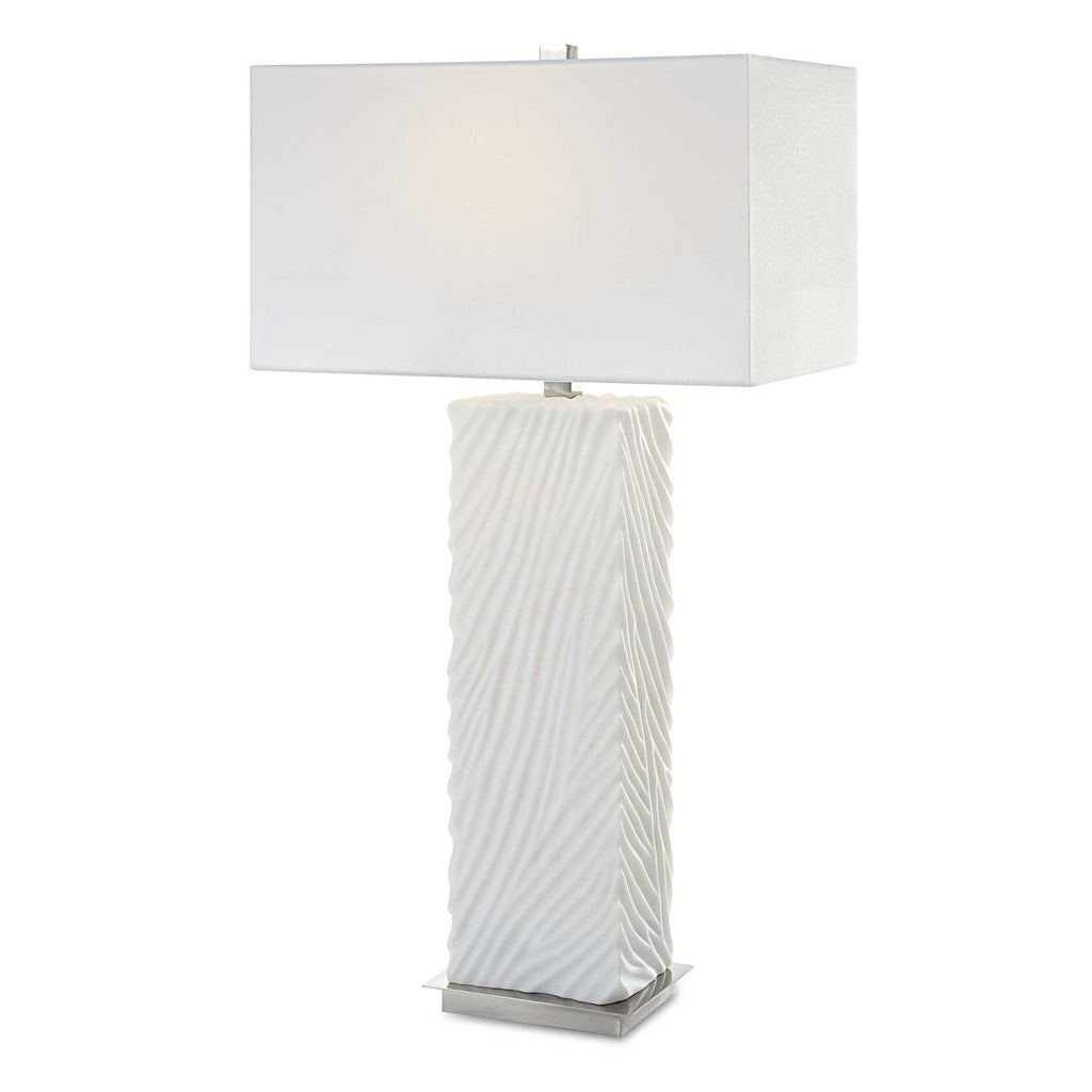 Pillar White Marble Table Lamp
