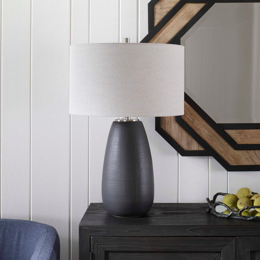 Twilight Satin Black Table Lamp