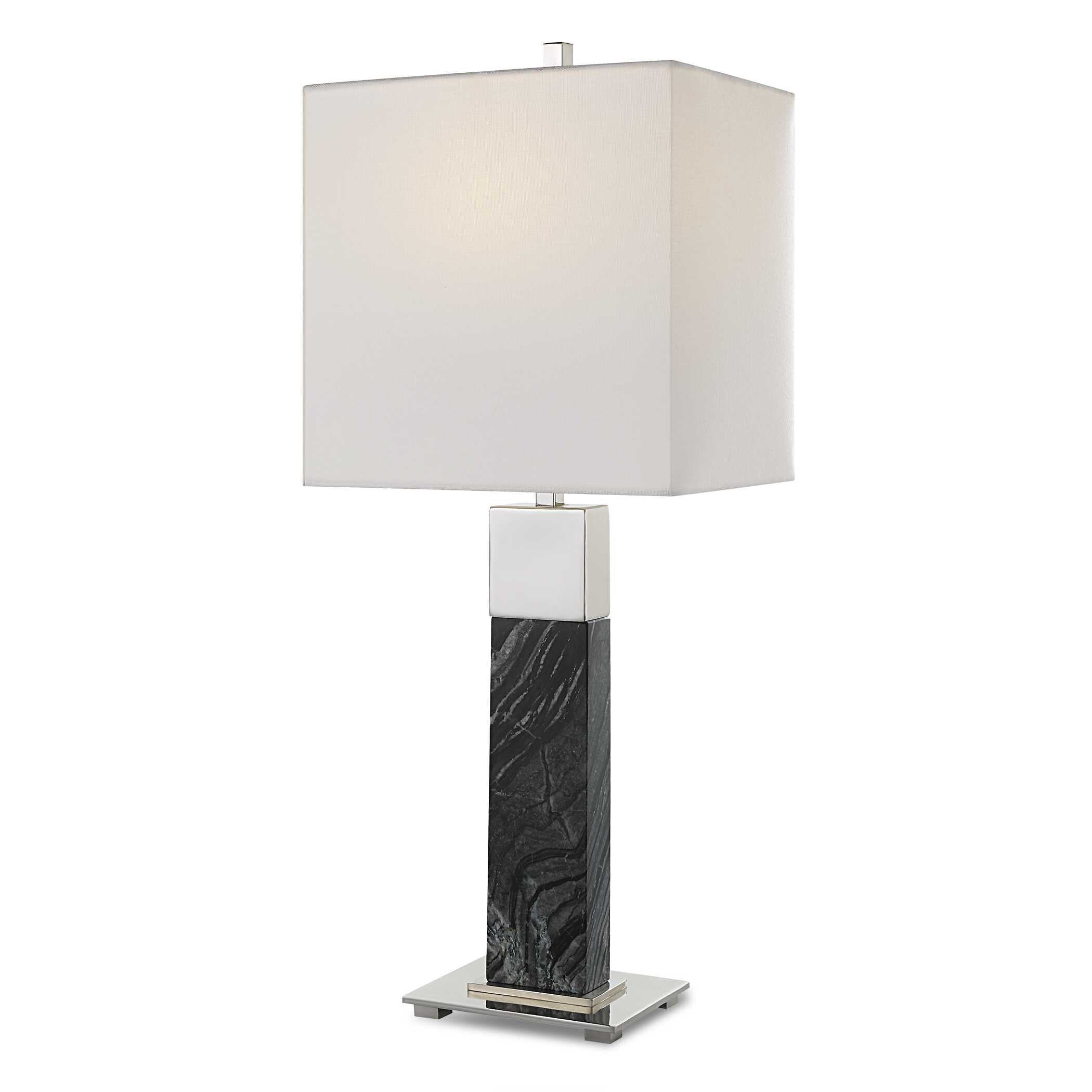 Pilaster Black Marble Table Lamp