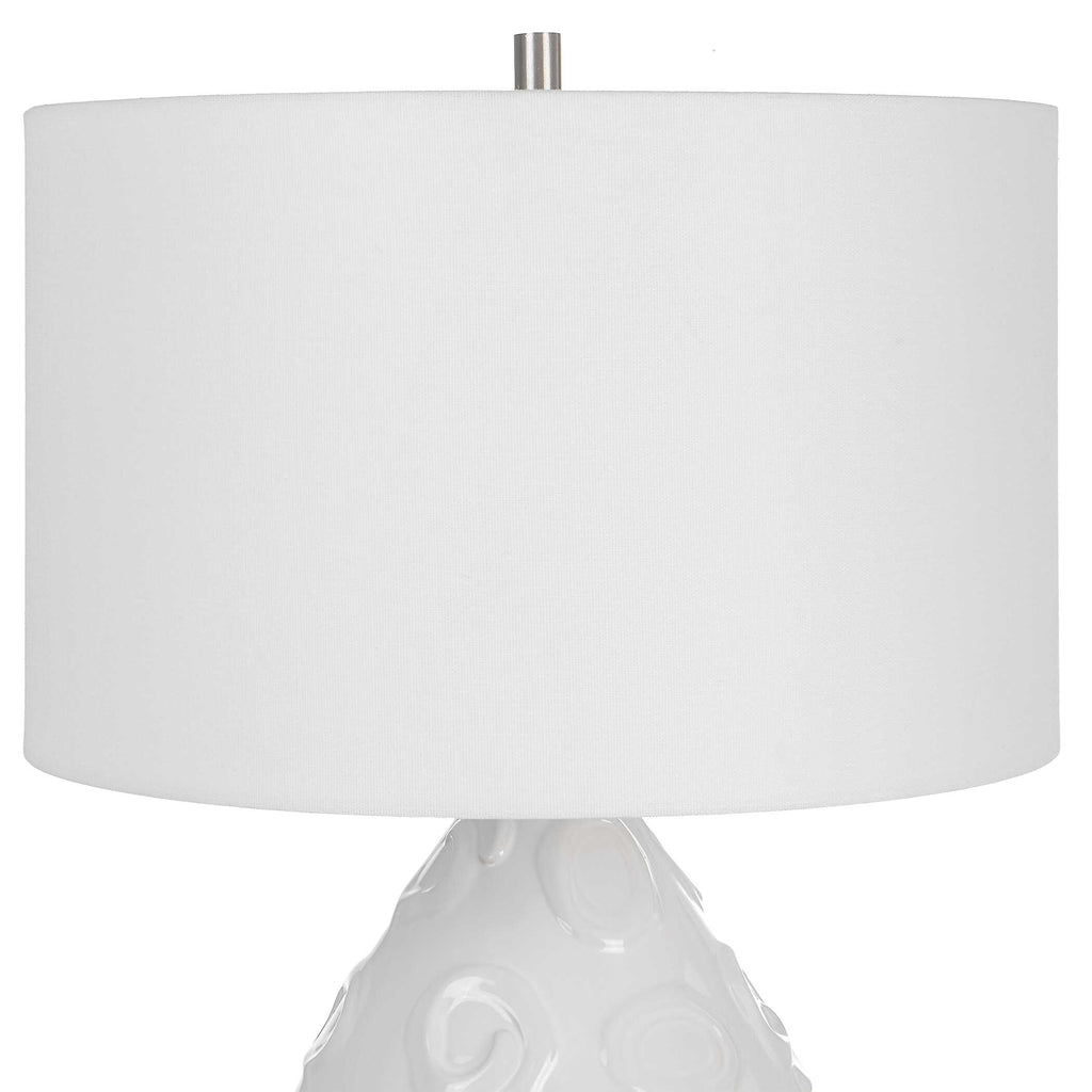 Loop White Glaze Table Lamp