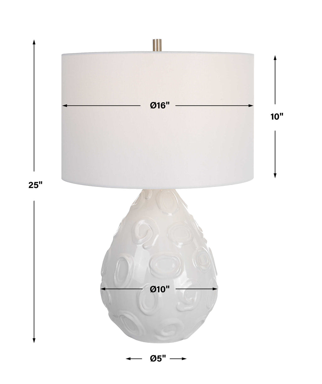 Loop White Glaze Table Lamp