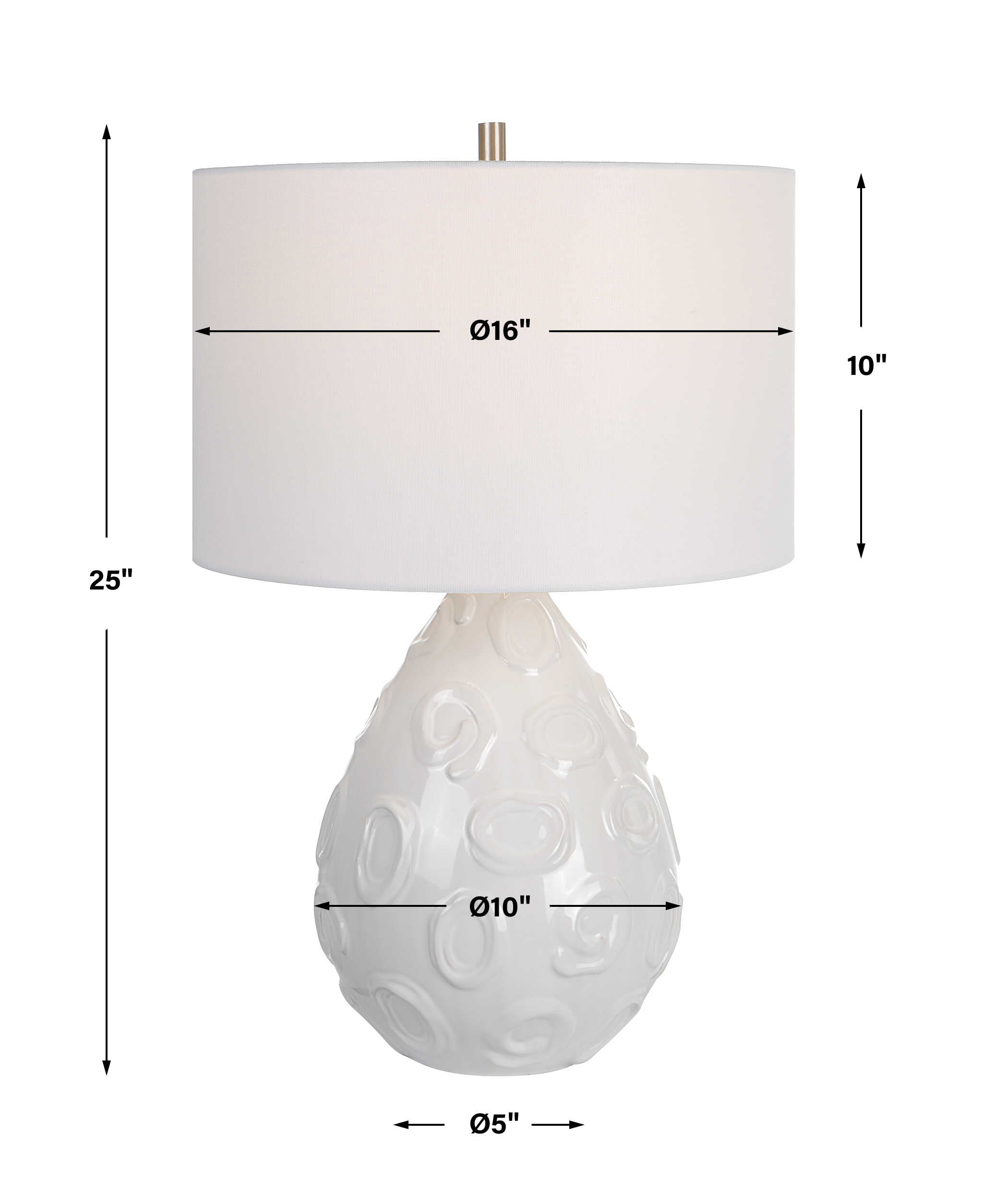 Loop White Glaze Table Lamp