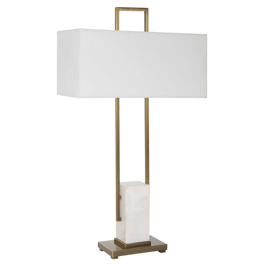 Column White Marble Table Lamp