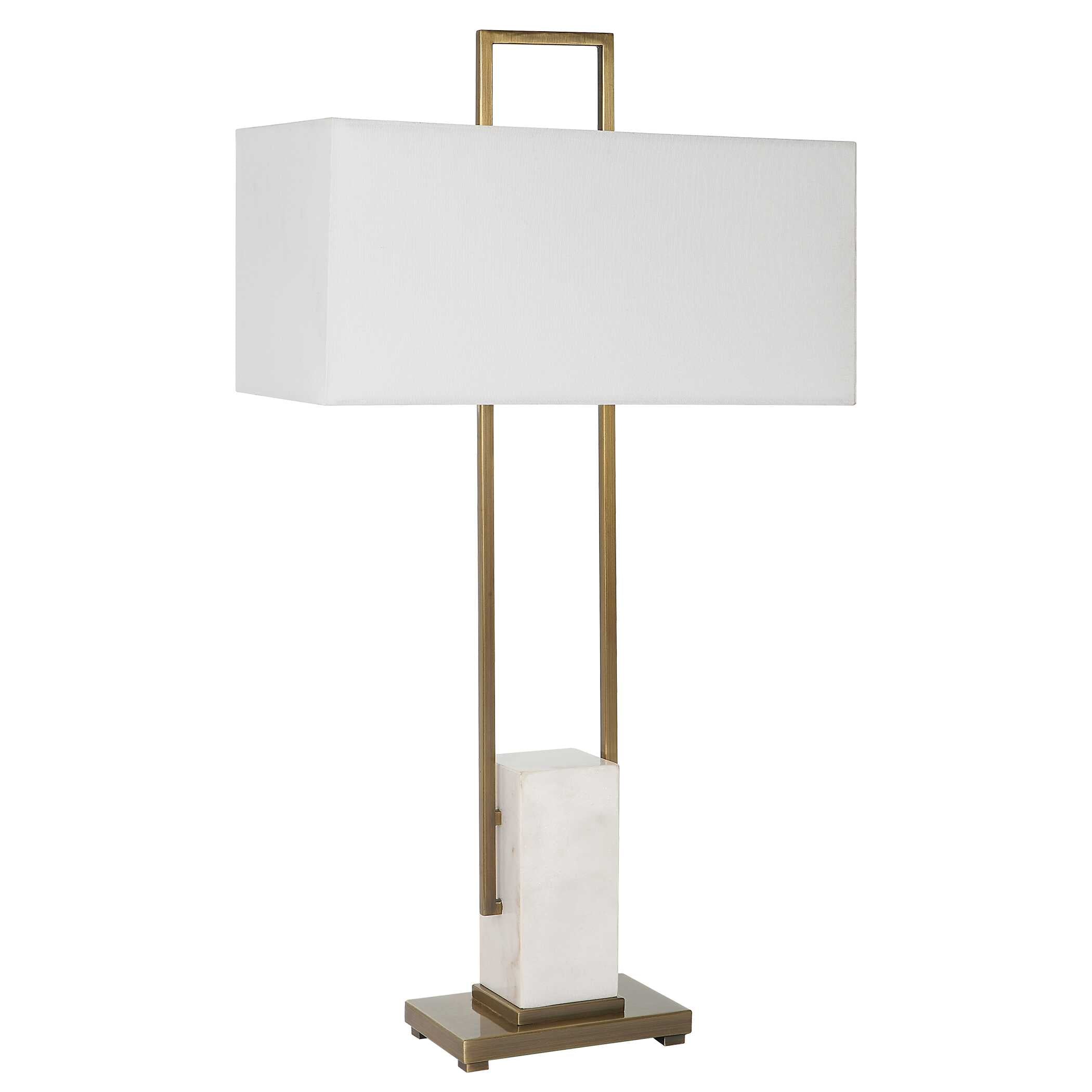 Column White Marble Table Lamp