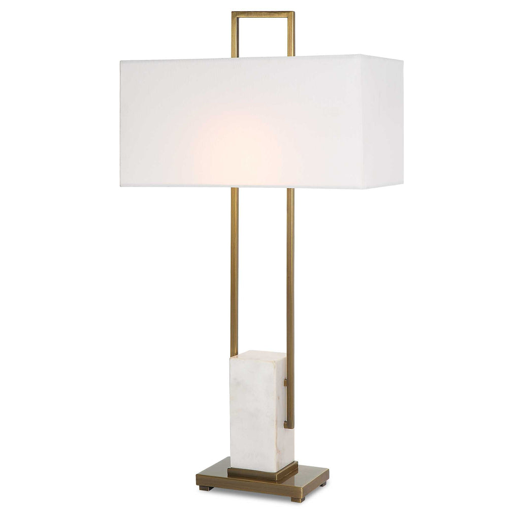 Column White Marble Table Lamp
