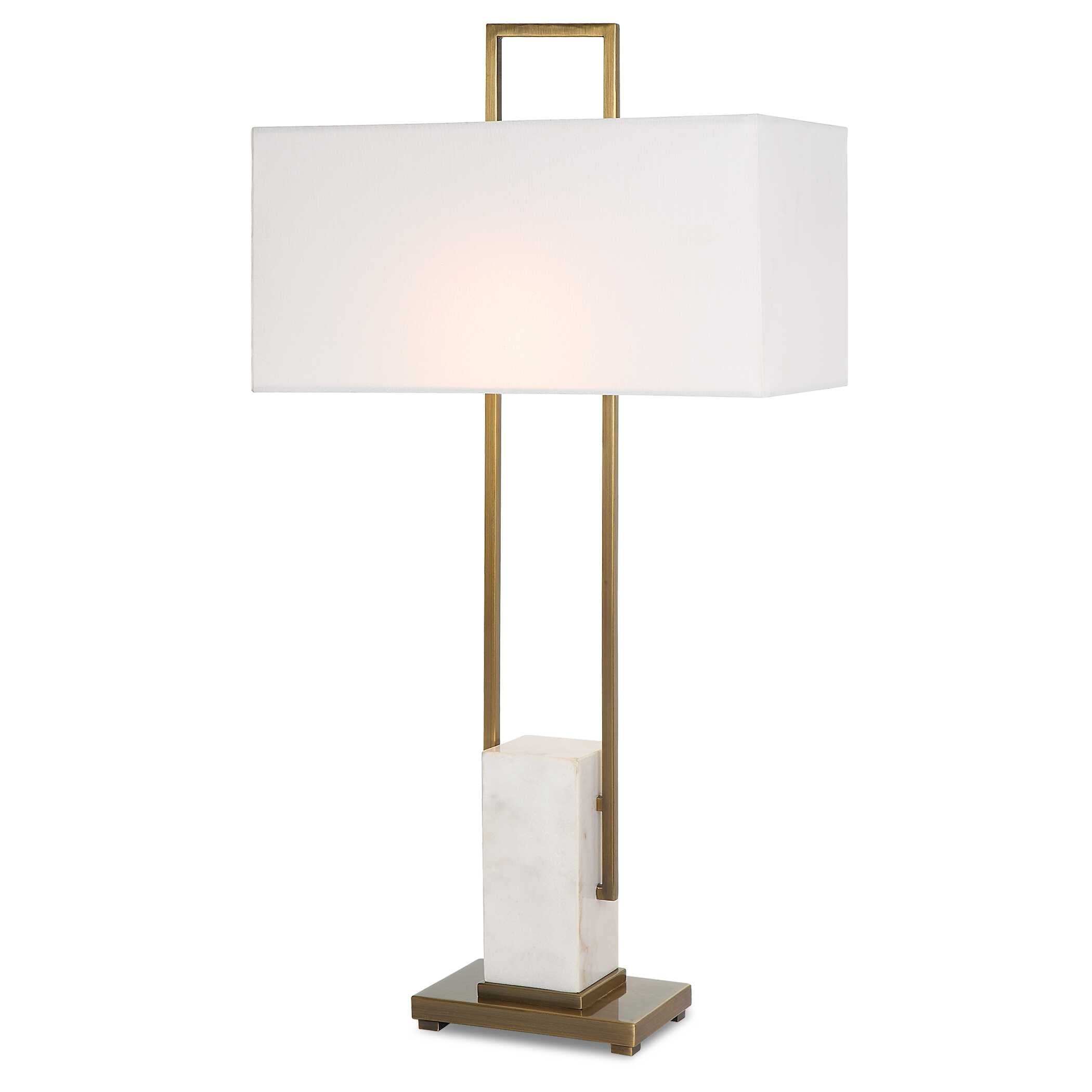 Column White Marble Table Lamp