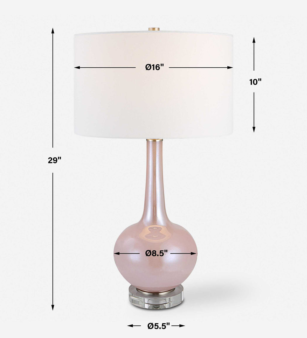 Rosa Pink Glass Table Lamp