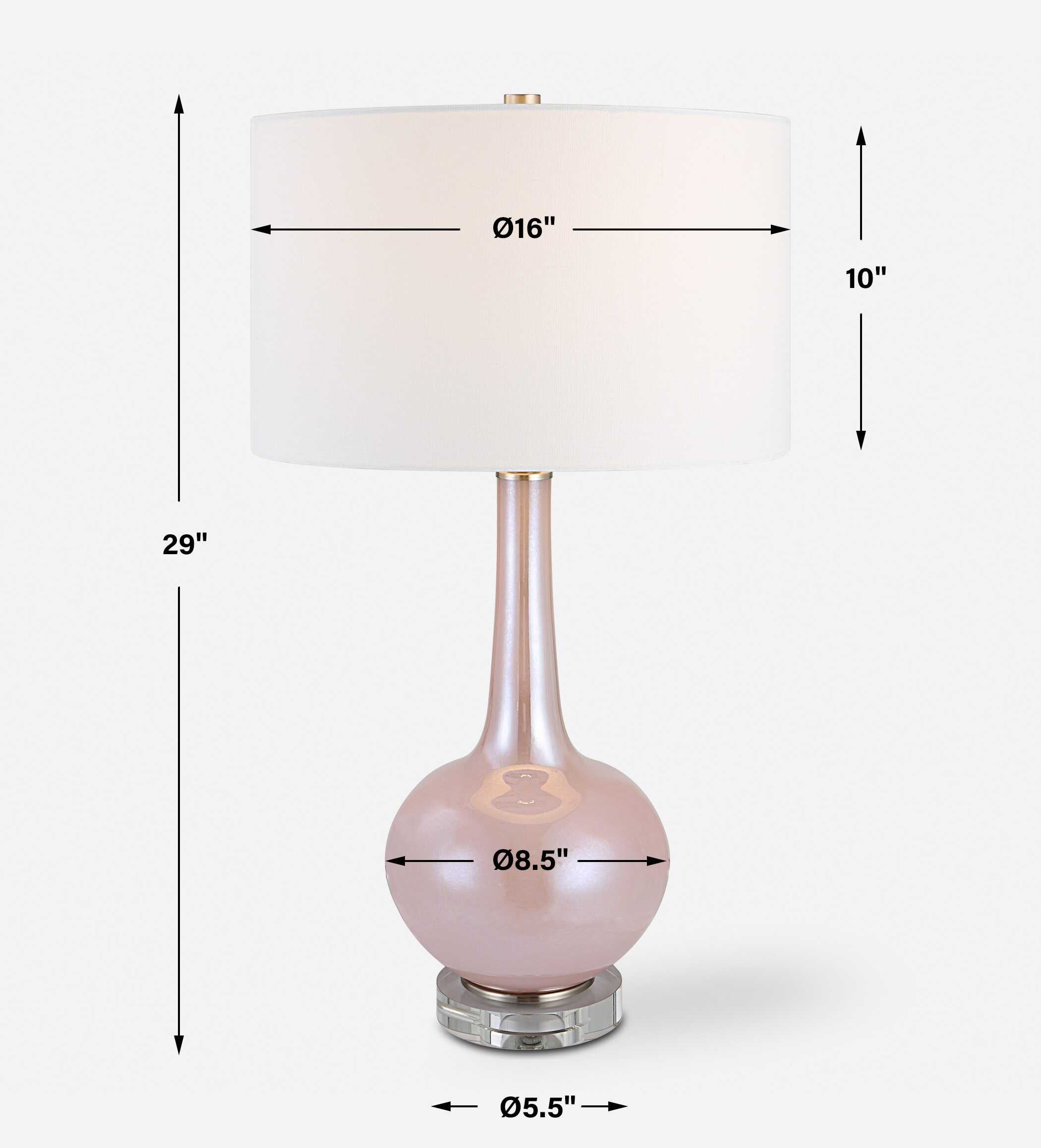 Rosa Pink Glass Table Lamp
