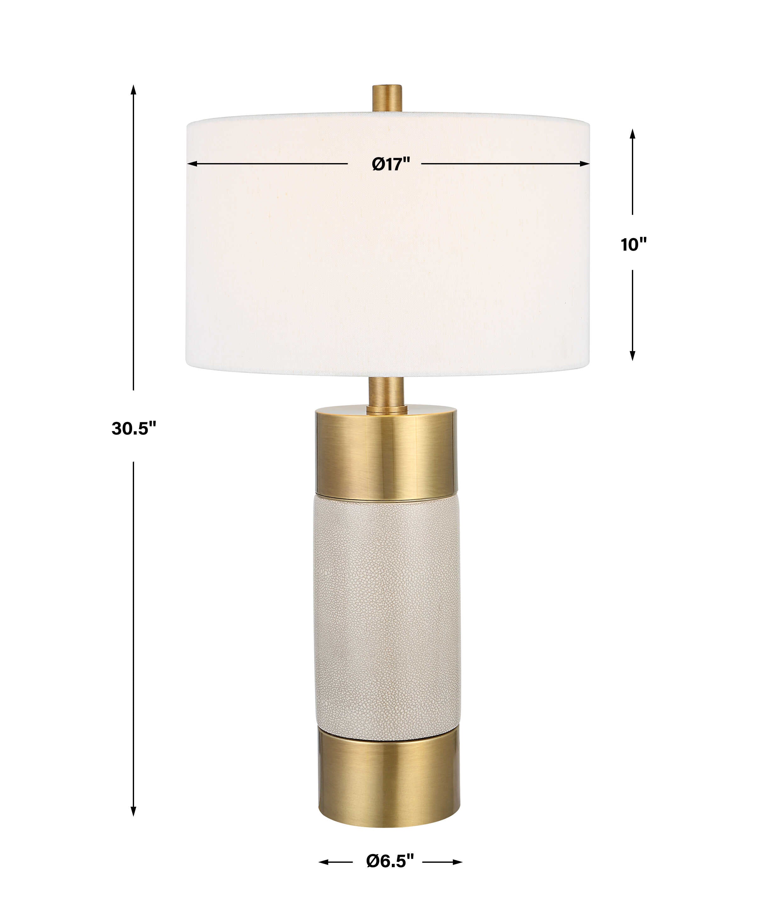 Adelia Ivory & Brass Table Lamp
