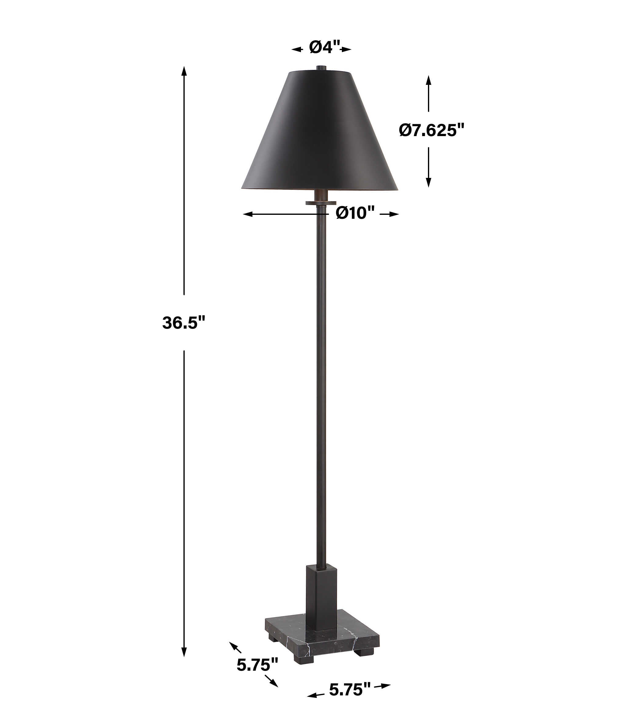 Pilot Black Buffet Lamp