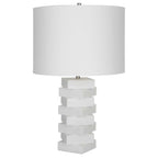 Ascent White Geometric Table Lamp