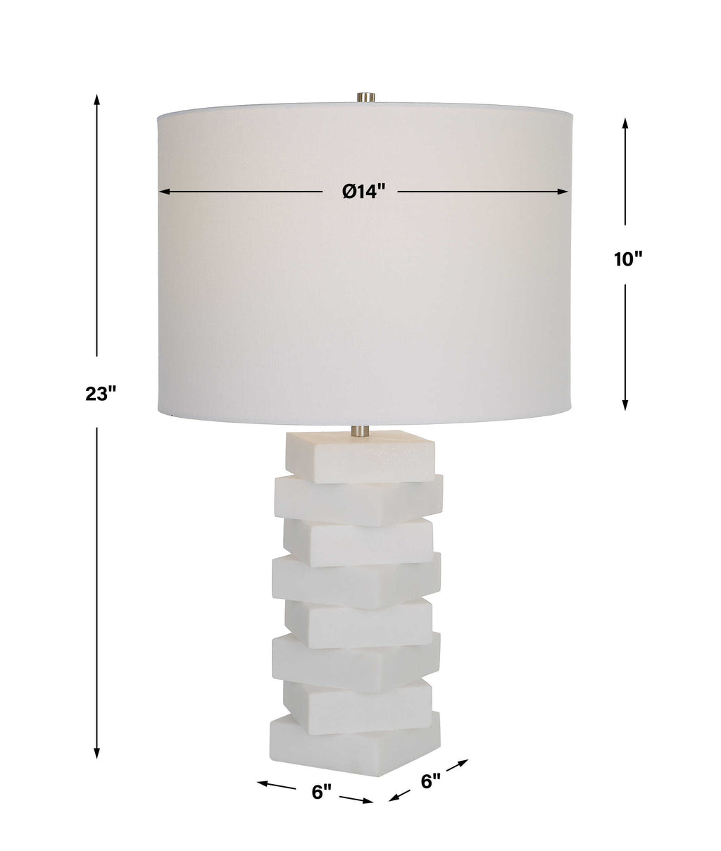 Ascent White Geometric Table Lamp