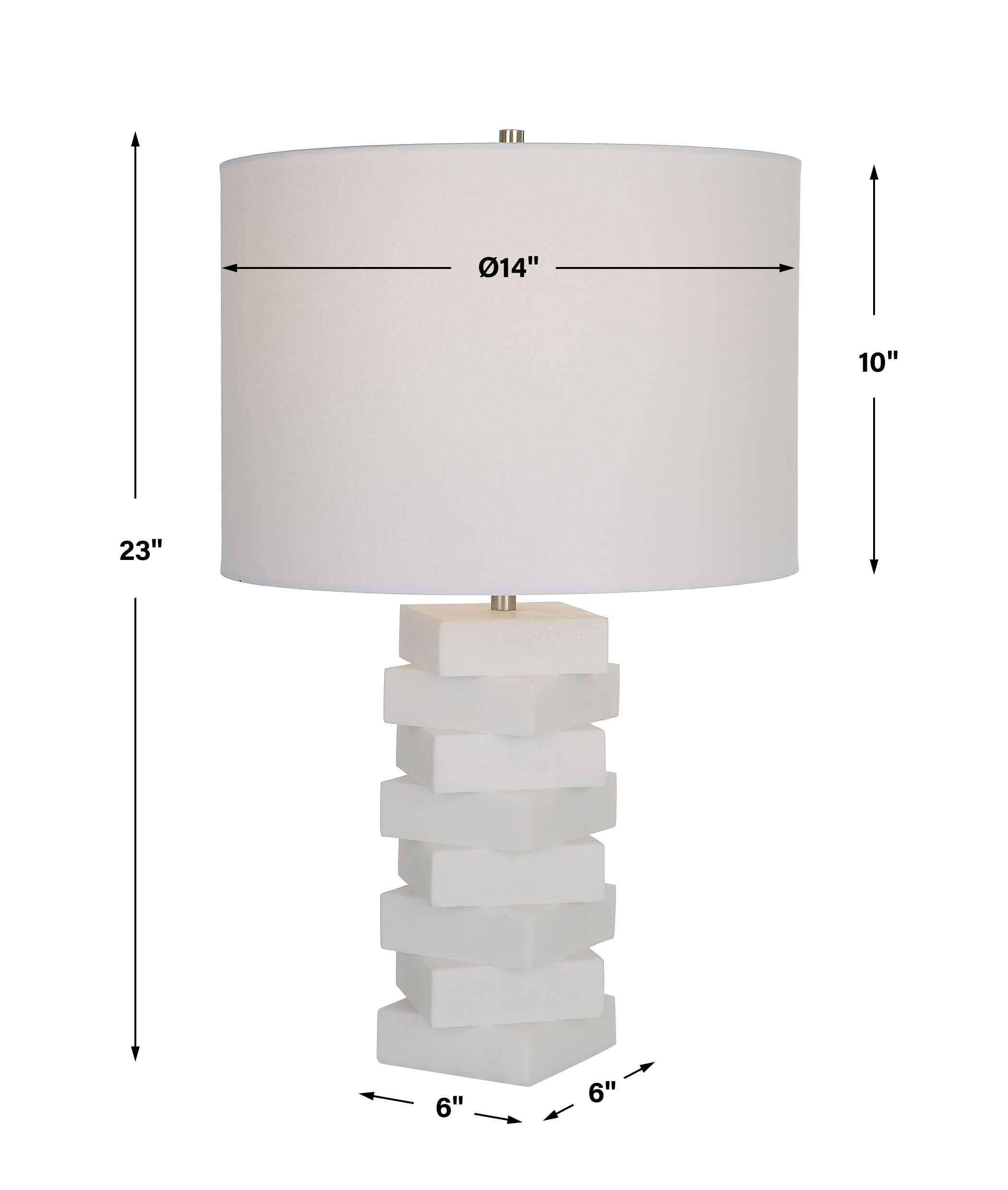 Ascent White Geometric Table Lamp