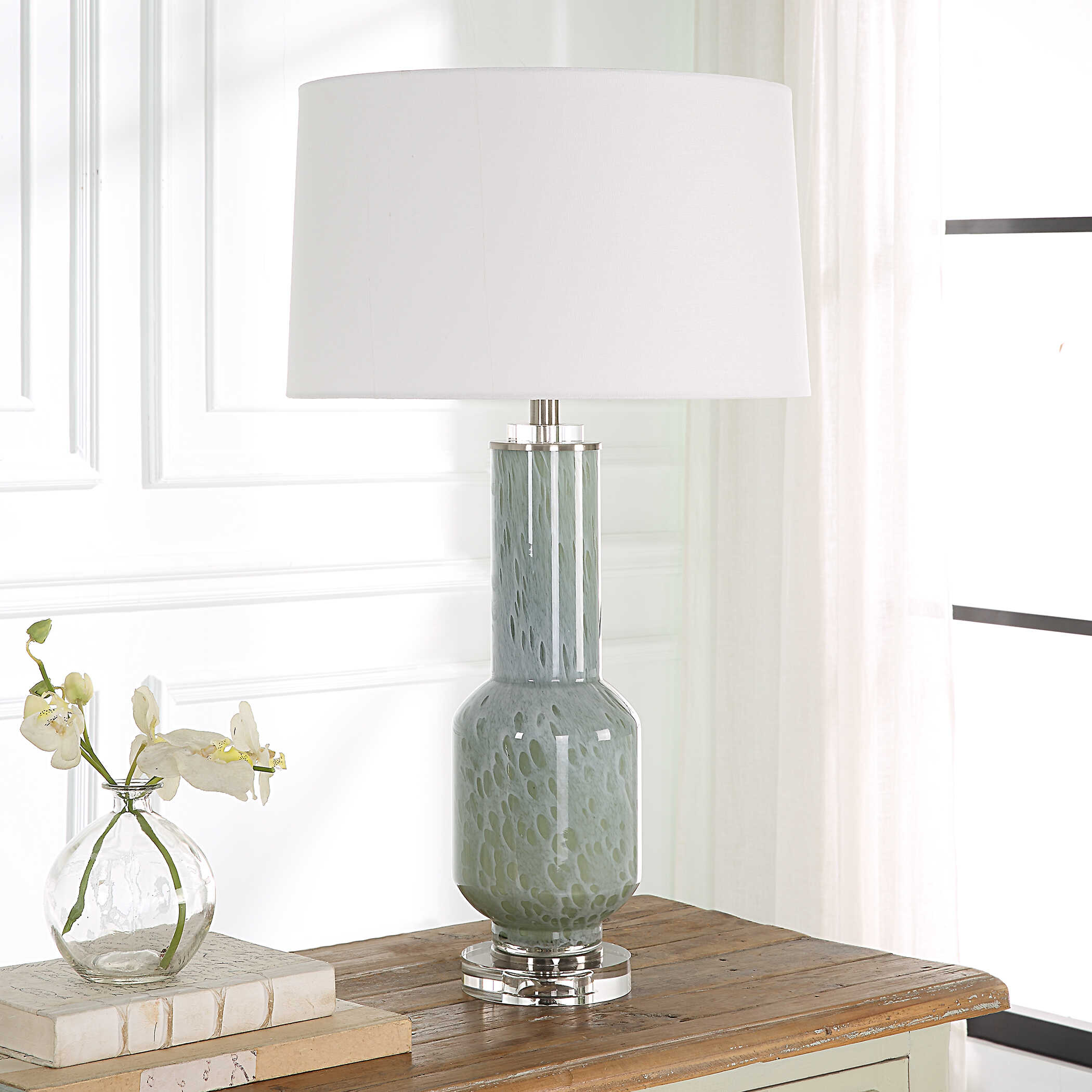 Imperia Aqua Gray Table Lamp