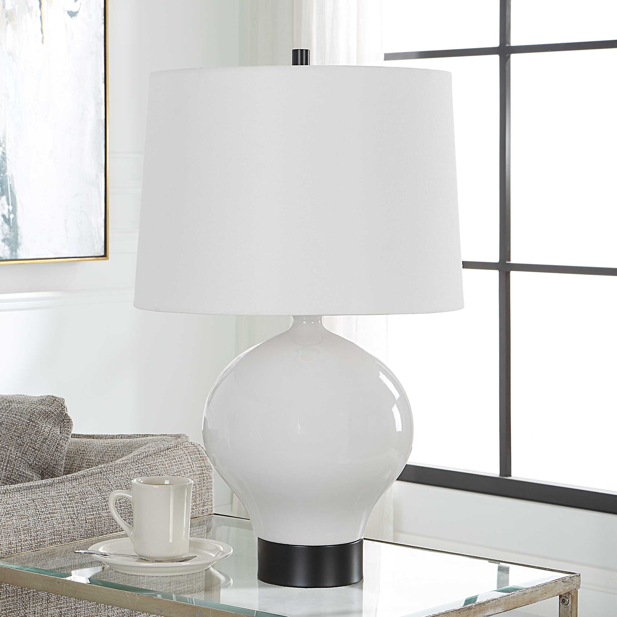 Collar Gloss White Table Lamp