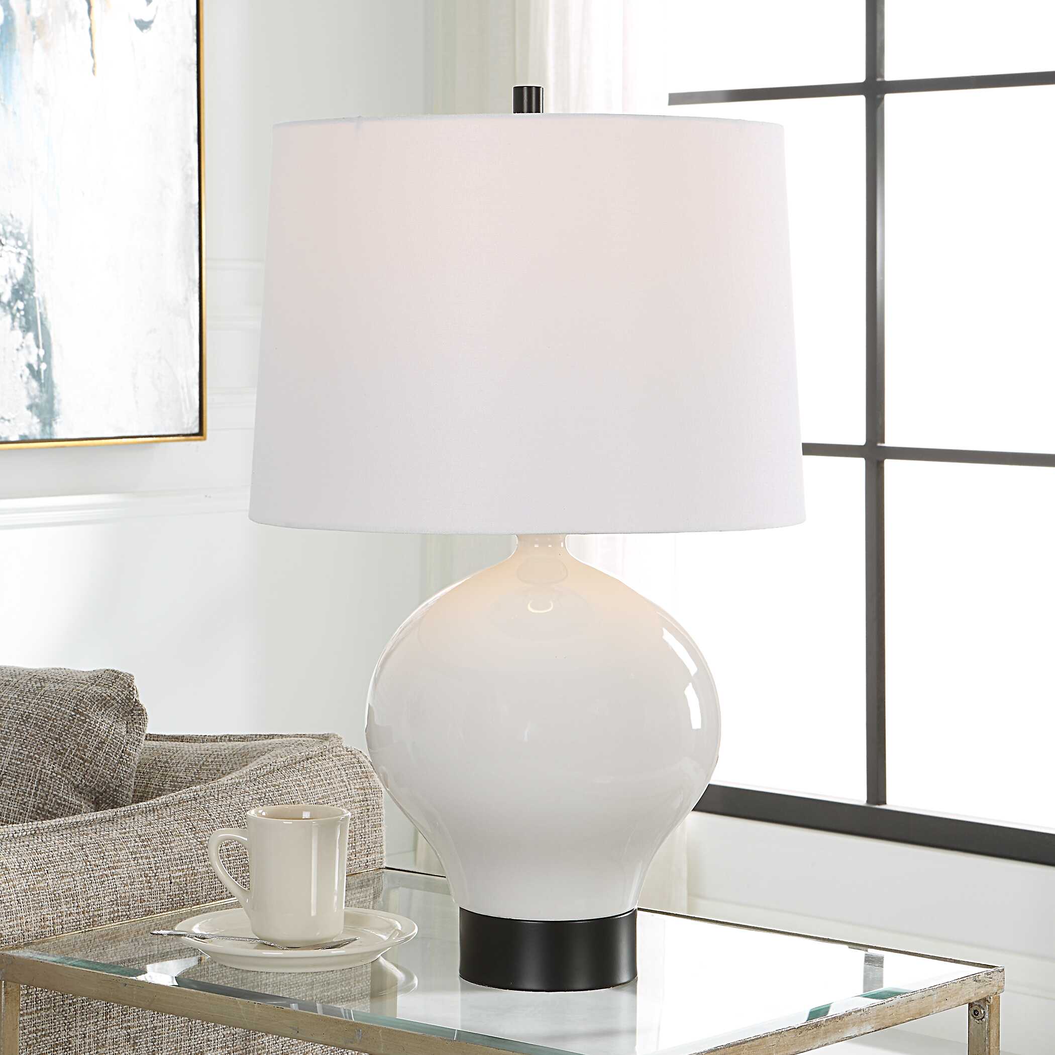 Collar Gloss White Table Lamp