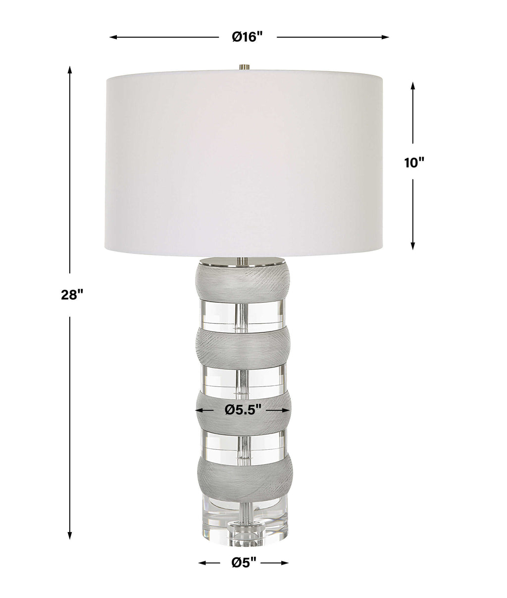 Band Together Crystal & Wood Table Lamp