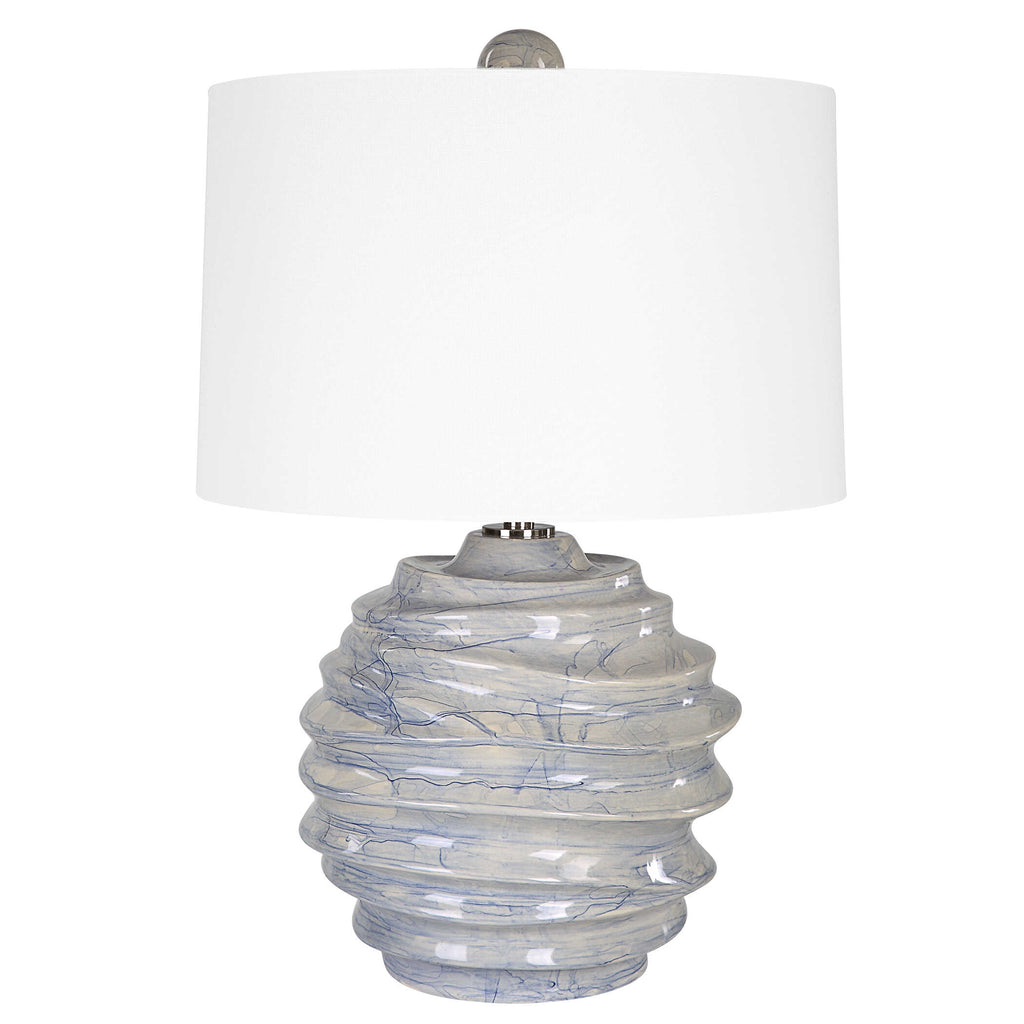 Waves Blue & White Accent Lamp