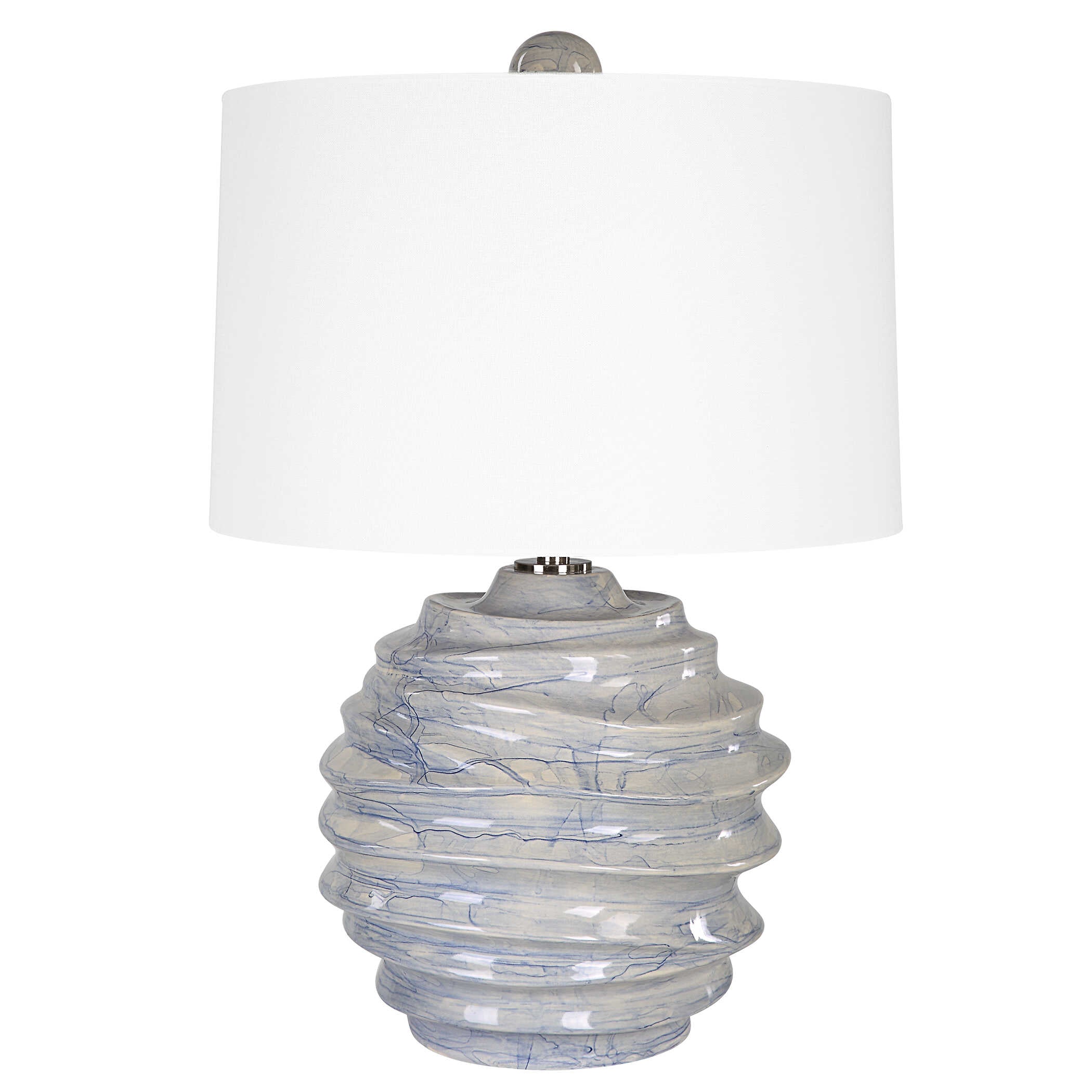 Waves Blue & White Accent Lamp
