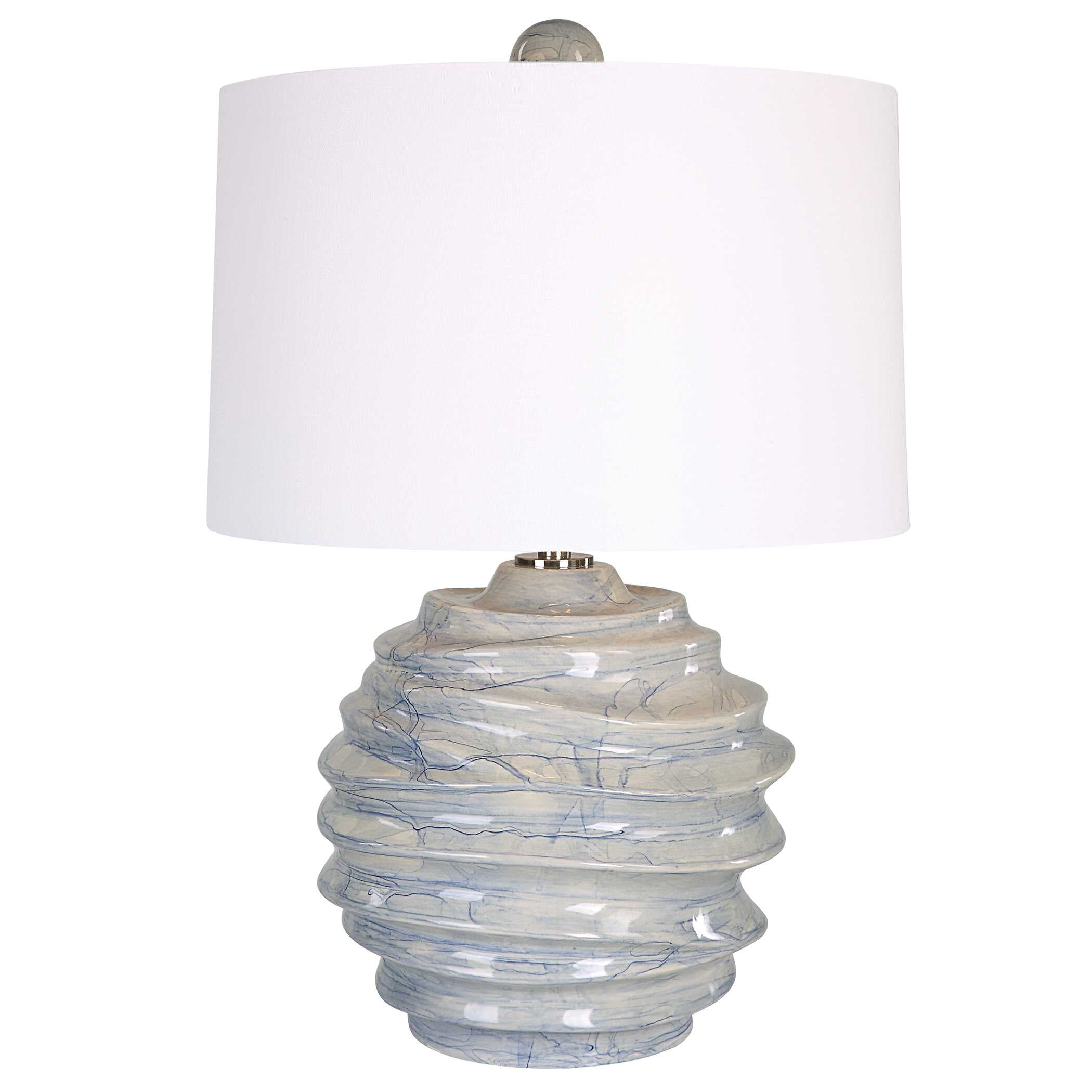 Waves Blue & White Accent Lamp