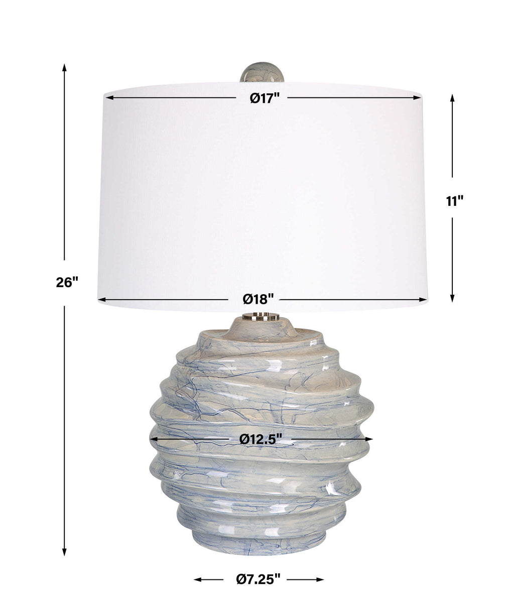 Waves Blue & White Accent Lamp