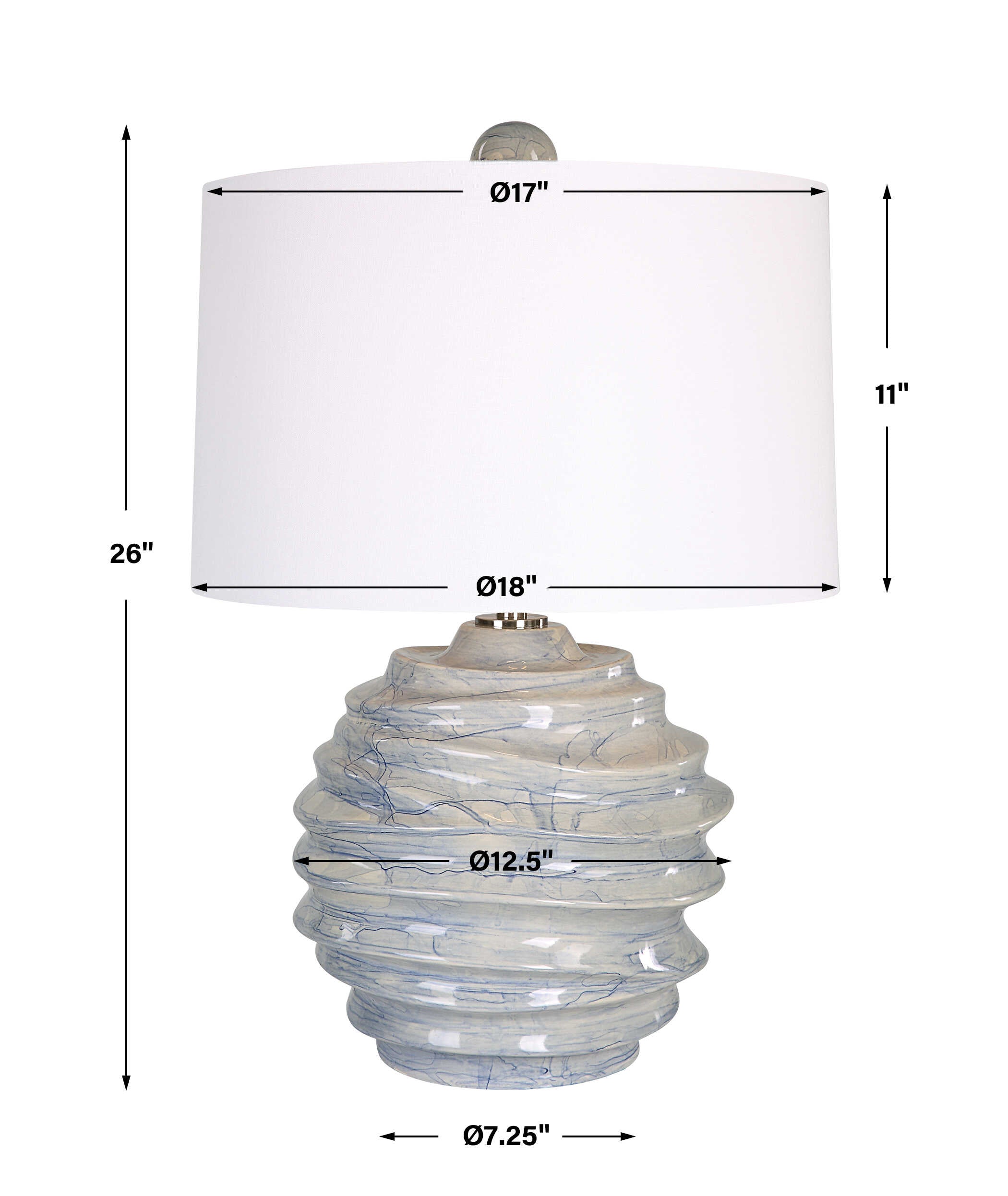 Waves Blue & White Accent Lamp