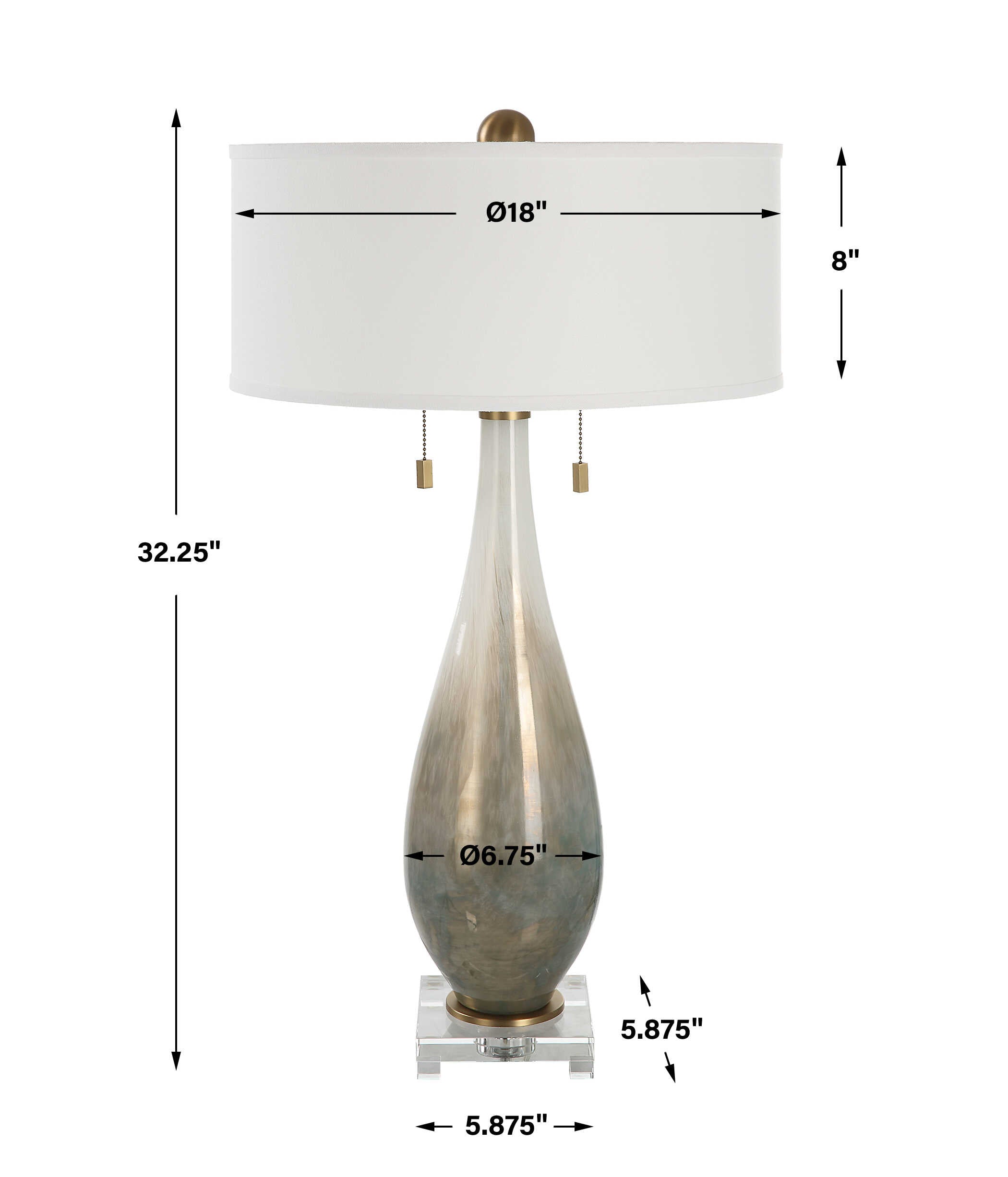 Cardoni Bronze Glass Table Lamp