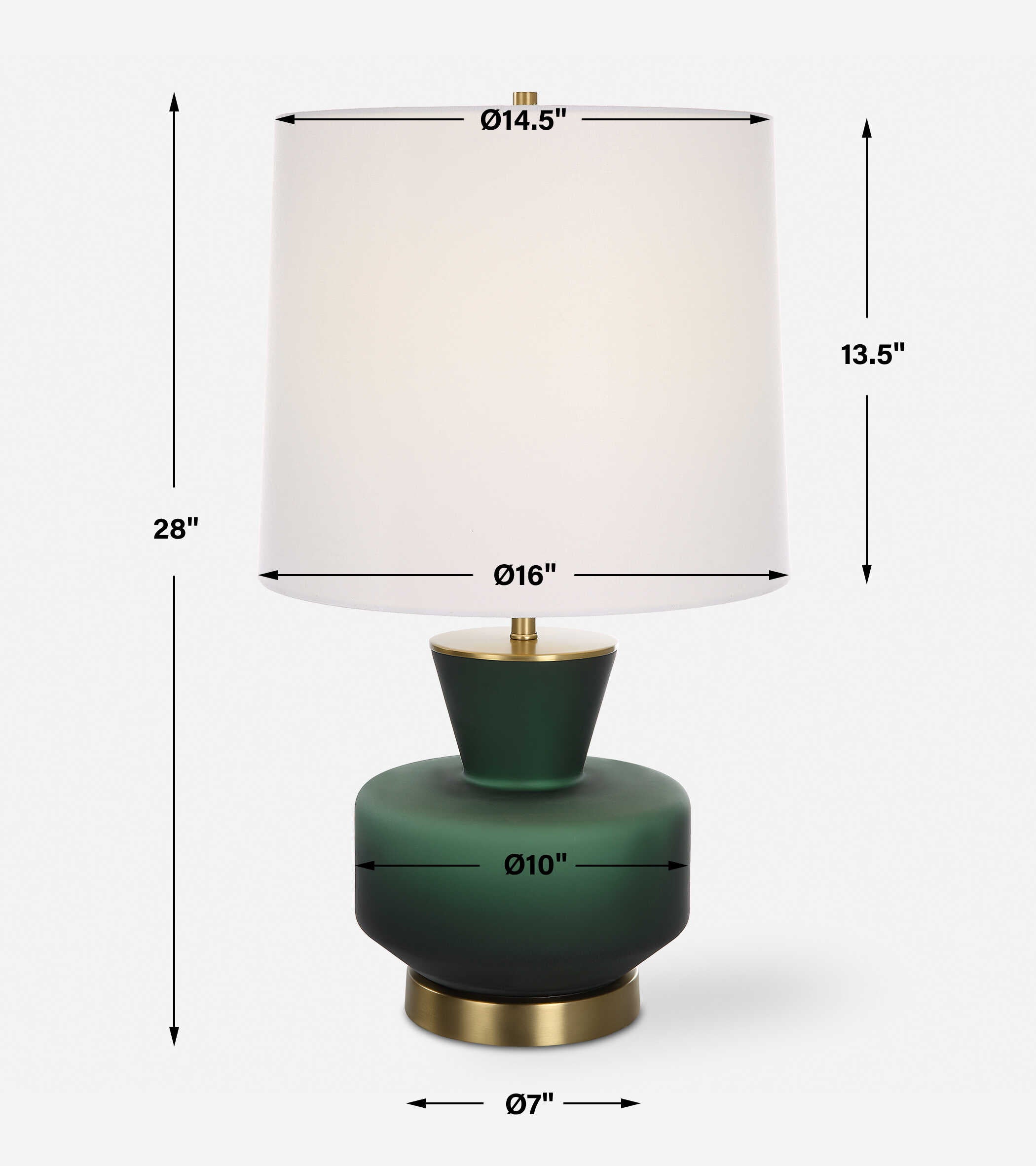 Trentino Dark Emerald Green Table Lamp